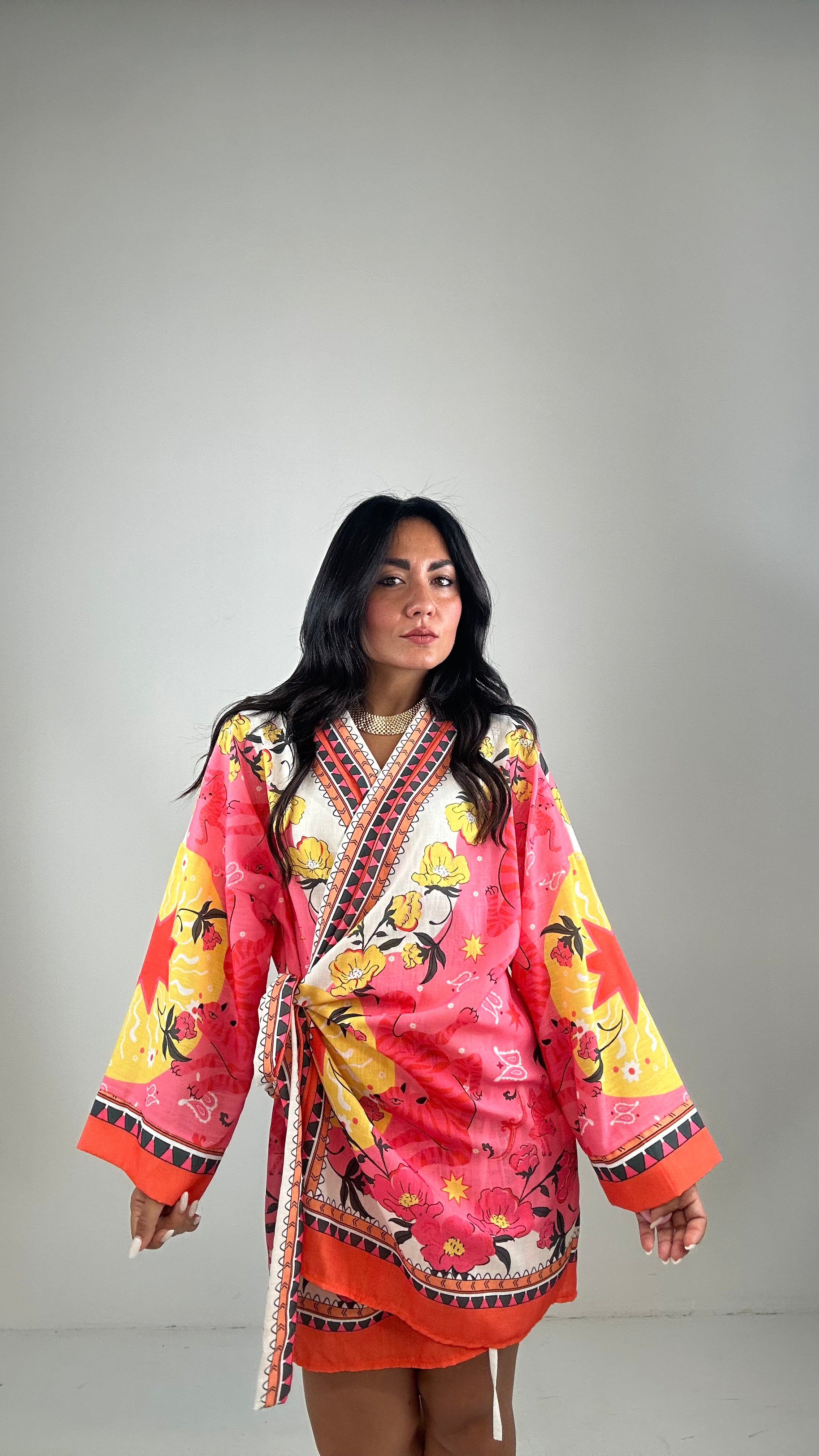 Vestito PORTAGLIO MANICA LARGA - FUCSIA