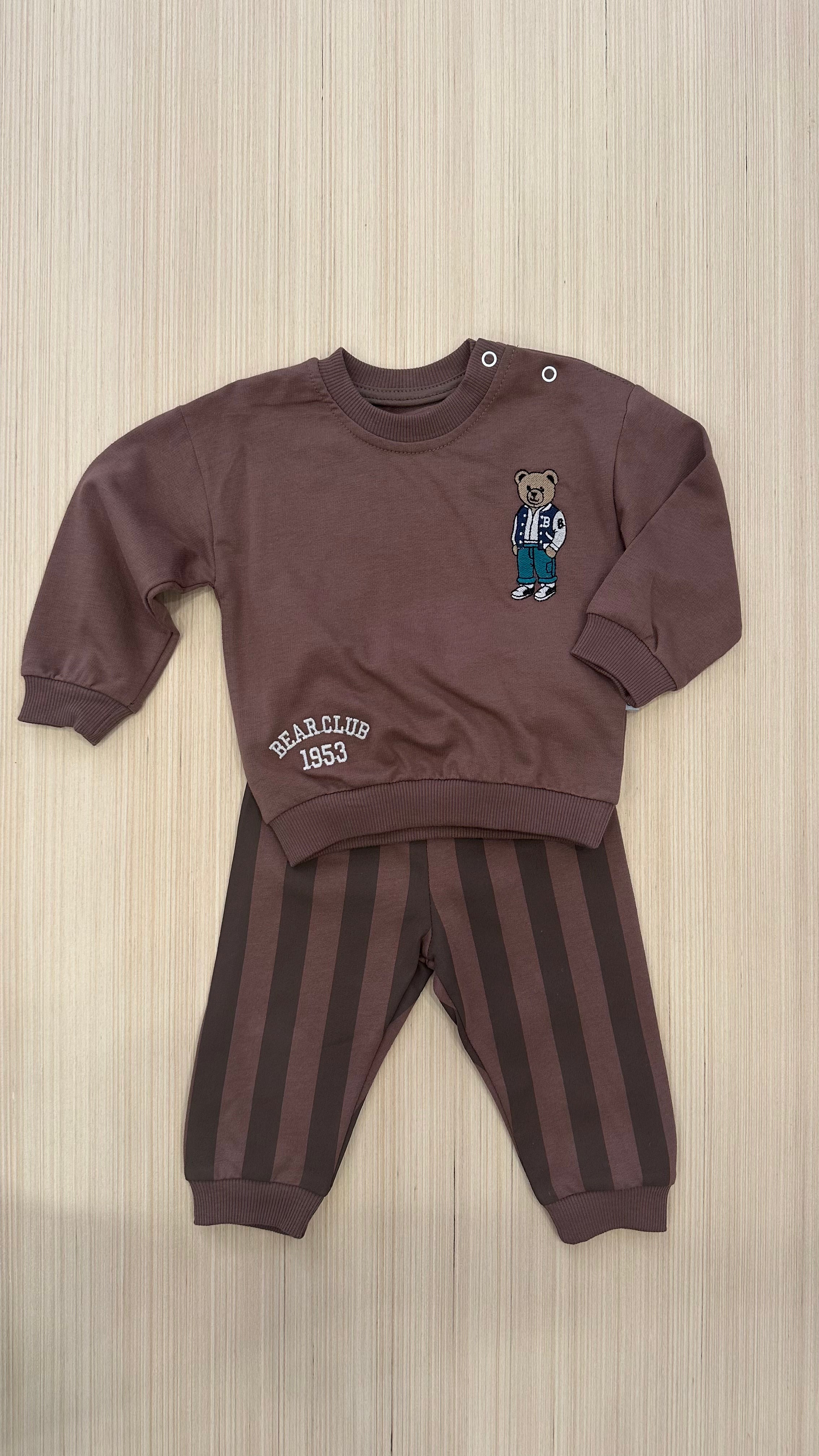Completo TEDDY RIGHE - MARRONE
