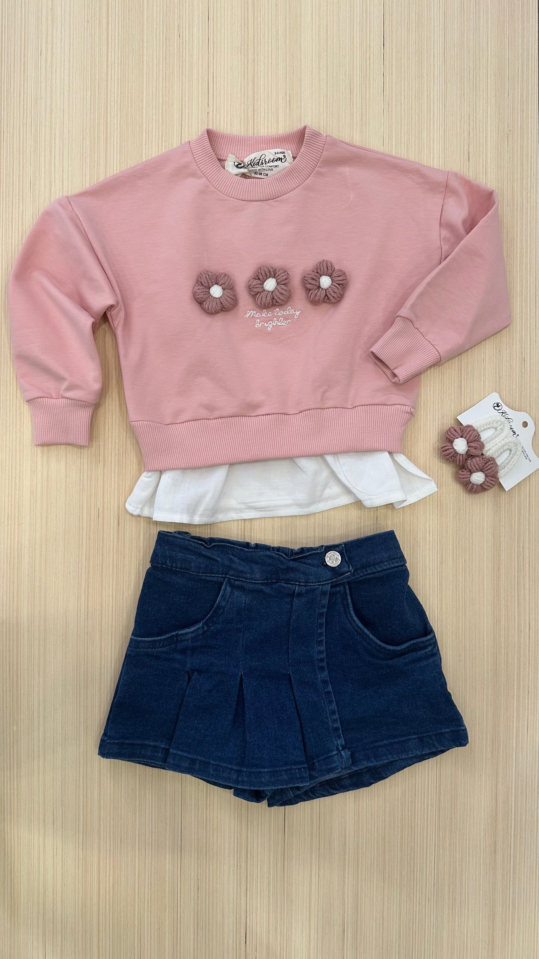 Completo FIORE CON GONNA - ROSA