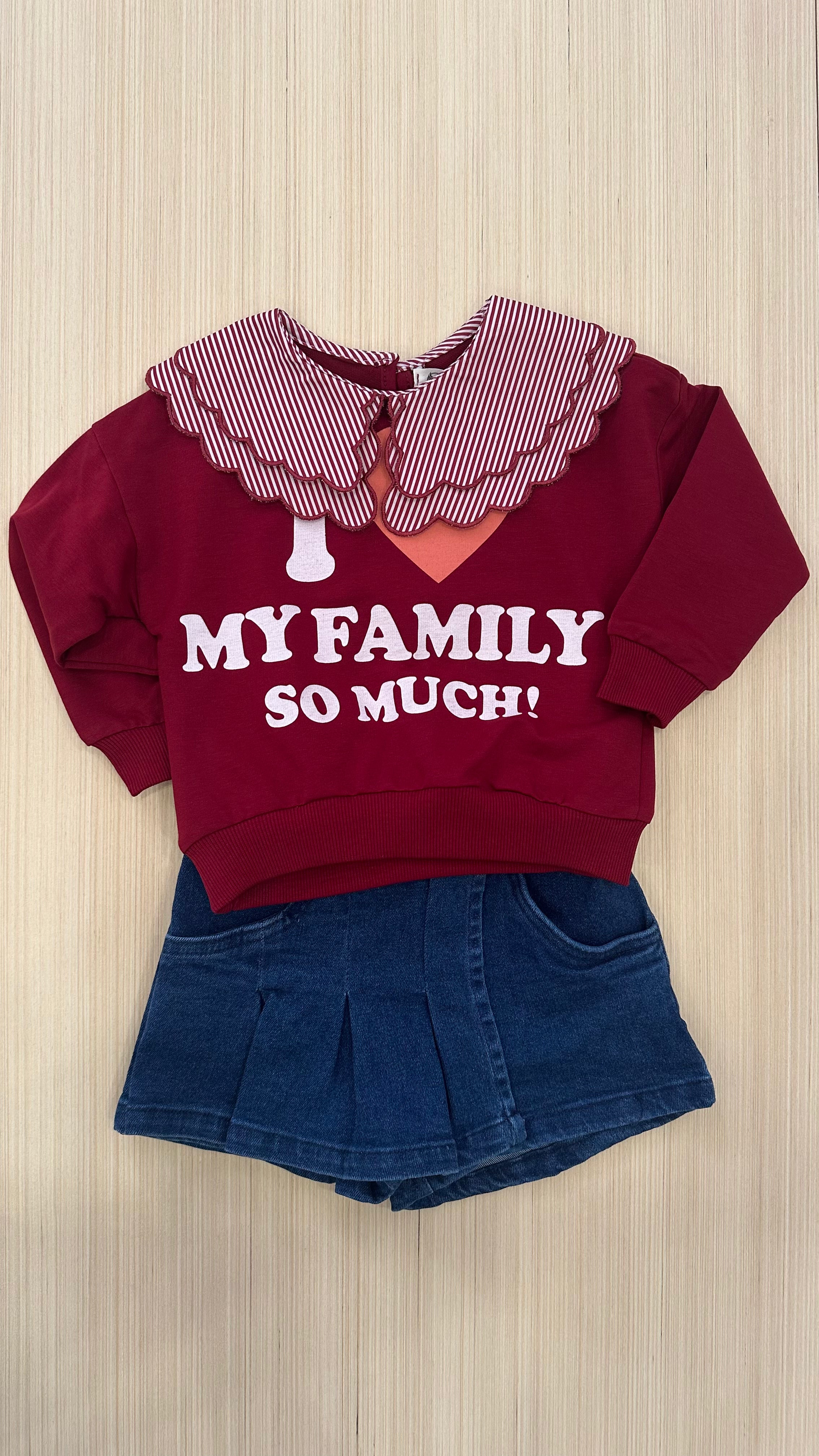 Completo FELPA E GONNA MY FAMILY - BORDEAUX