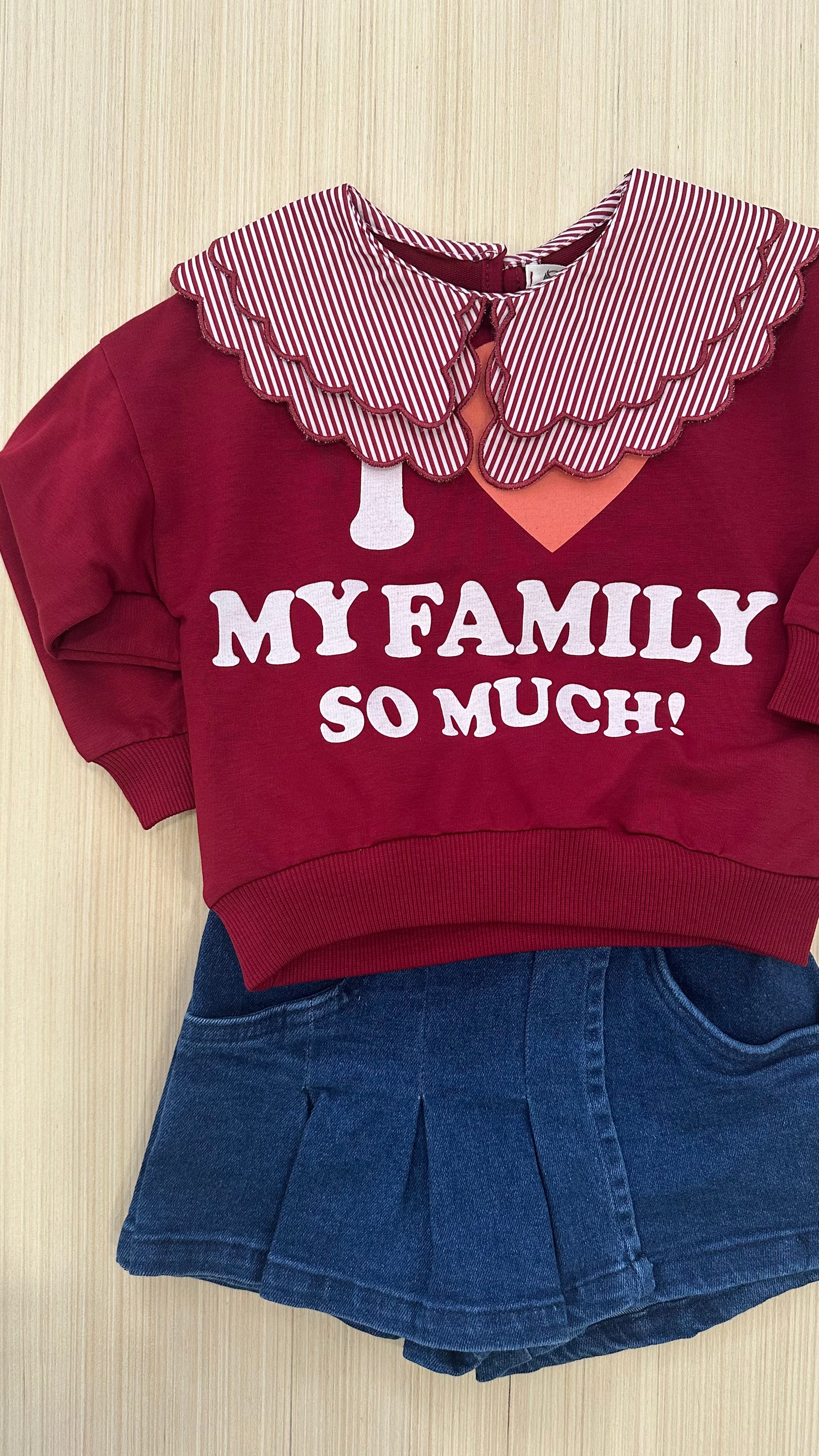 Completo FELPA E GONNA MY FAMILY - BORDEAUX