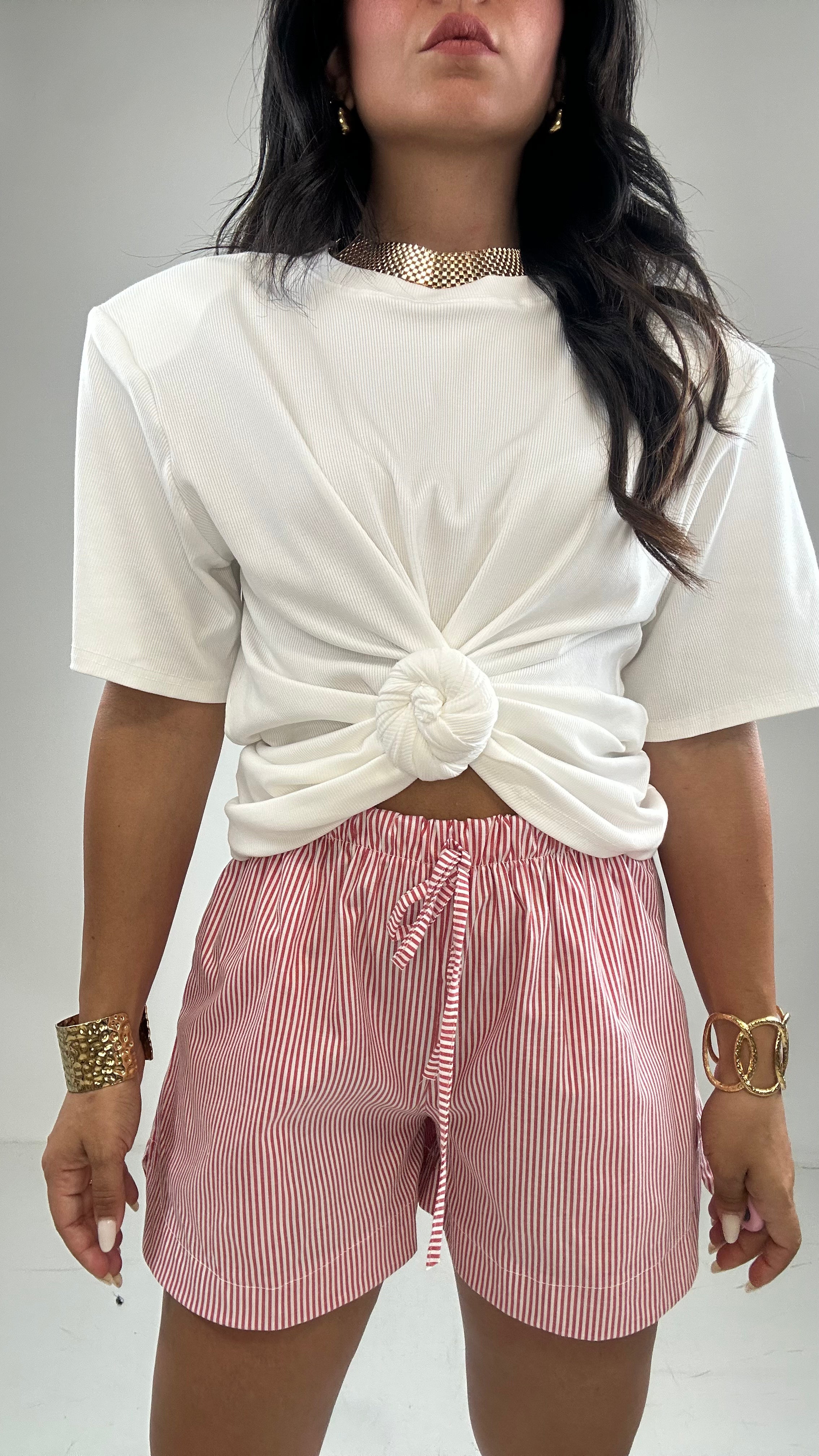 Shorts RIGHE STRETTE - ROSSO