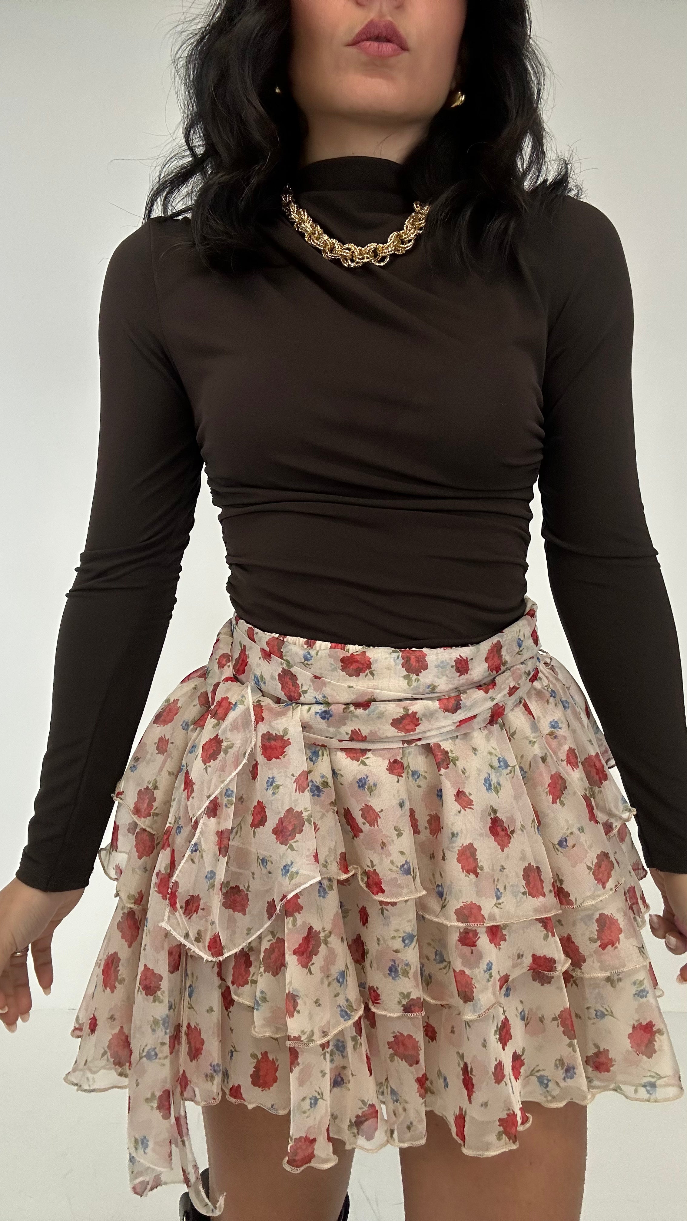 Gonna LUMINA FIORELLINI - BIANCO