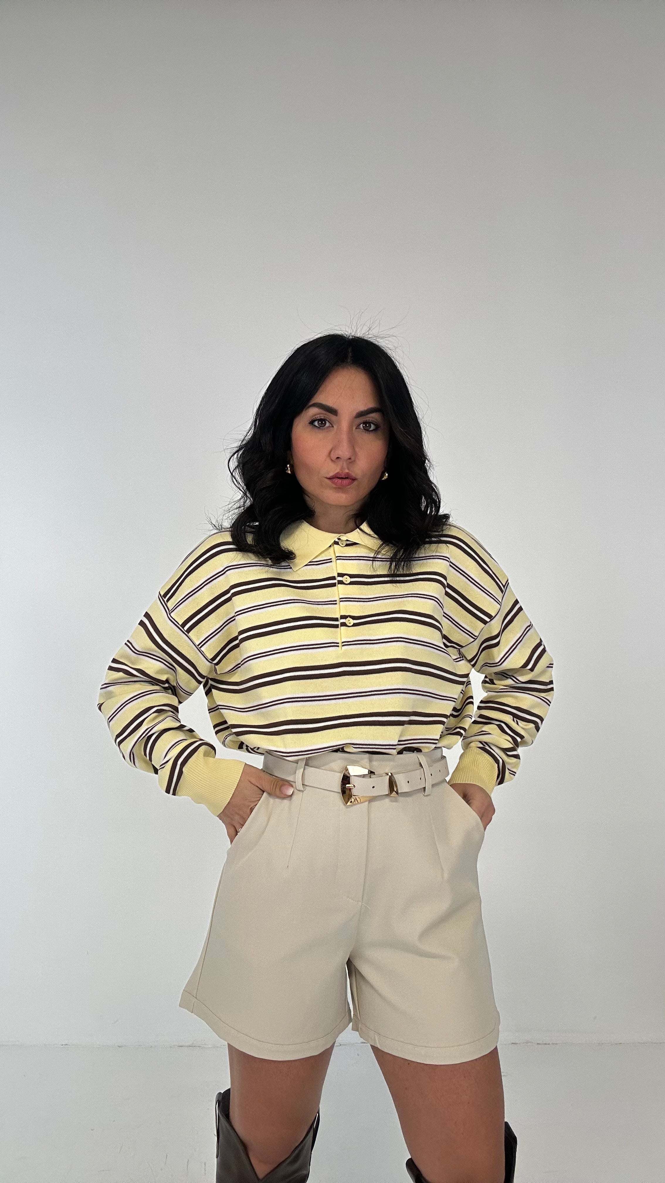 Shorts CON CINTURA SPRING - BEIGE