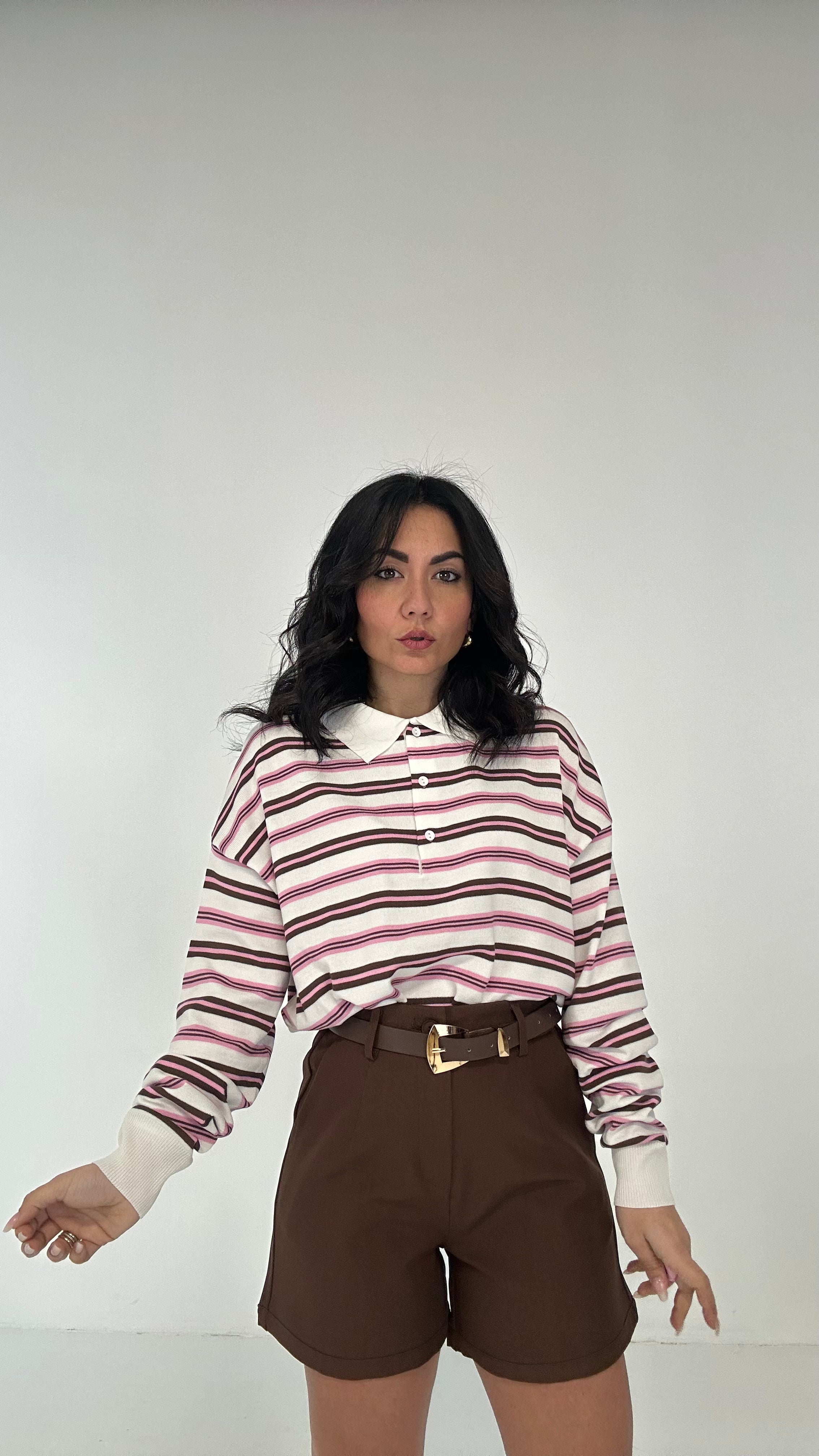 Shorts CON CINTURA SPRING - MARRONE