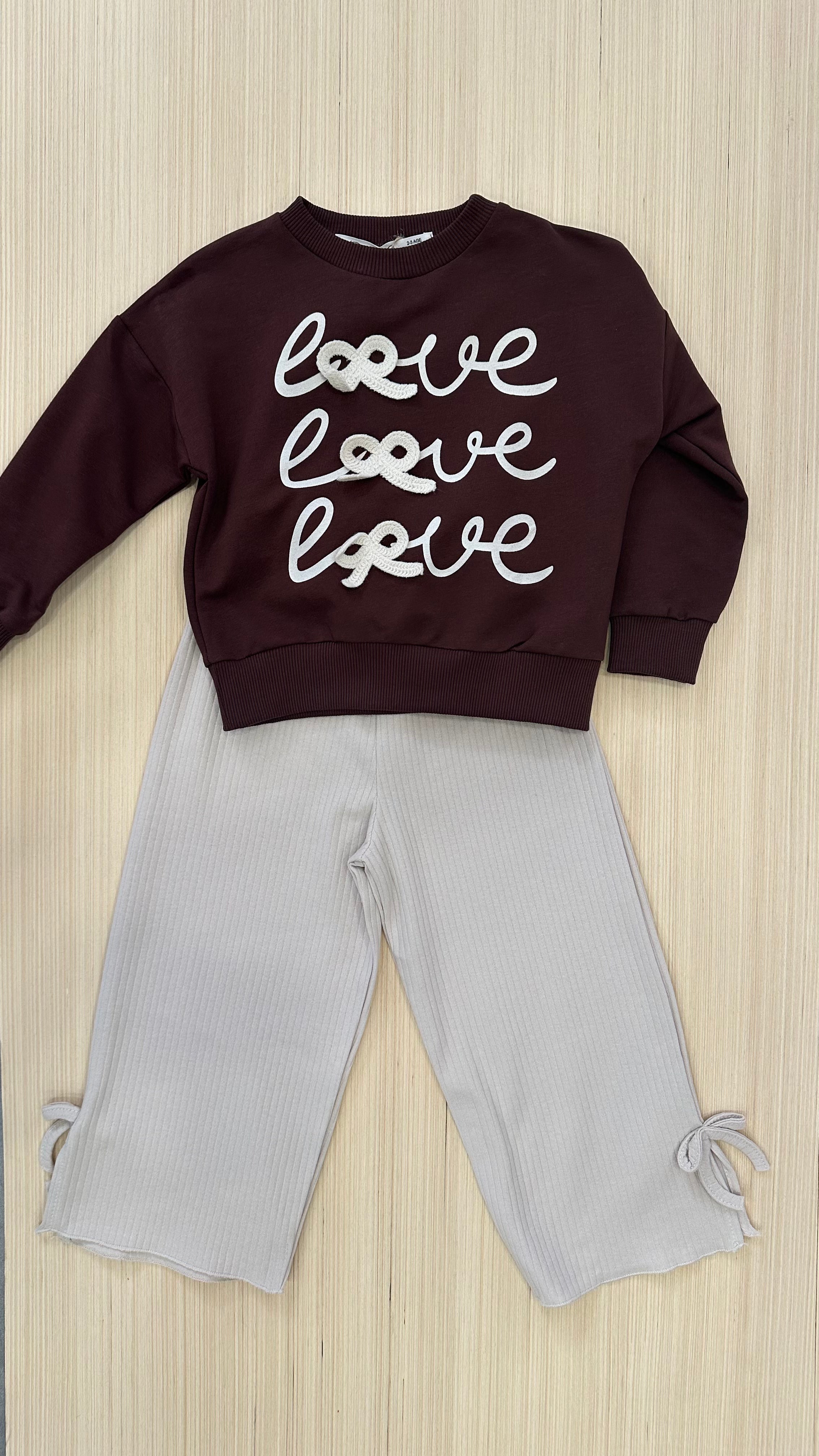 Completo LOVE FIOCCO - MARRONE