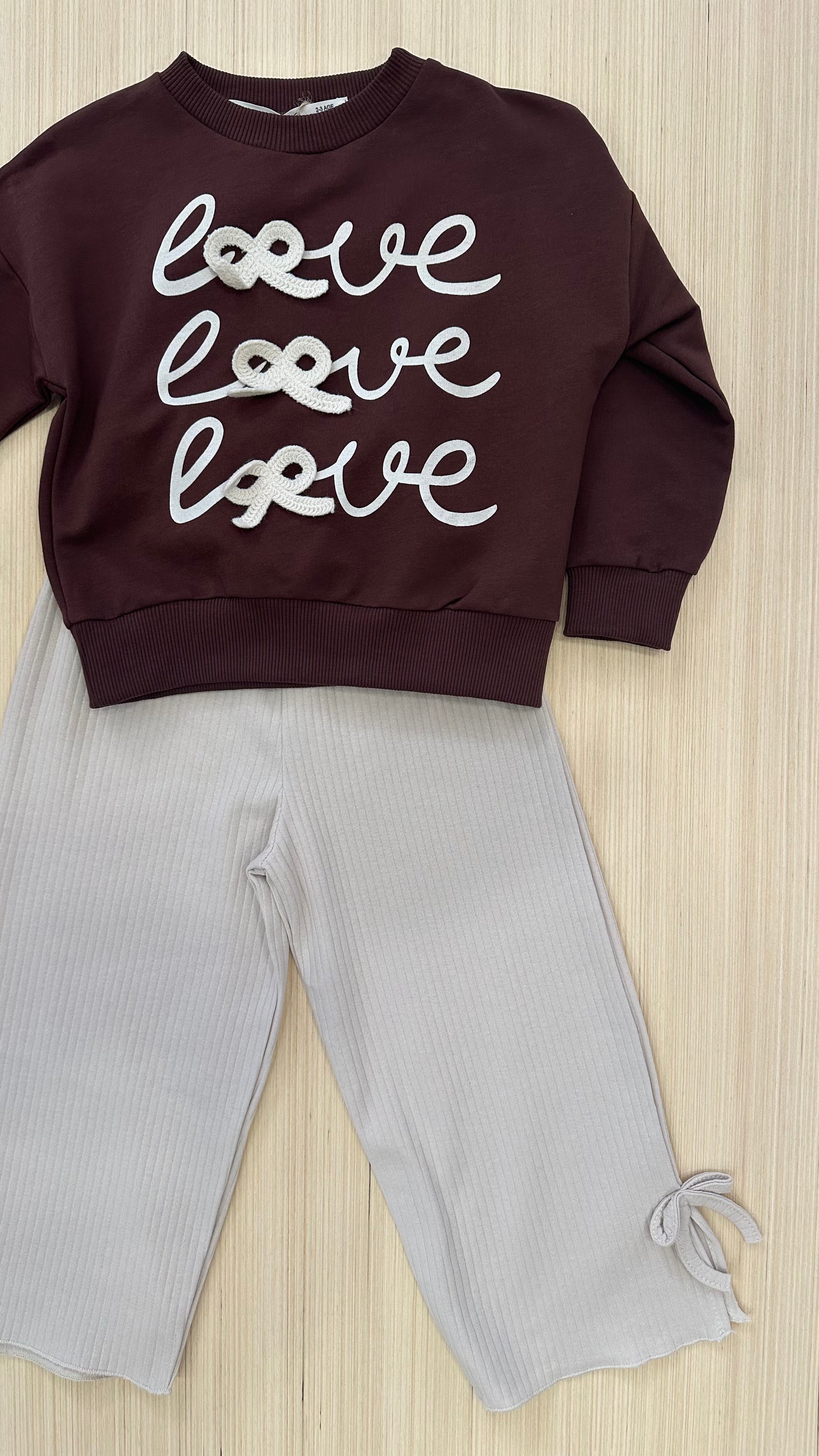 Completo LOVE FIOCCO - MARRONE
