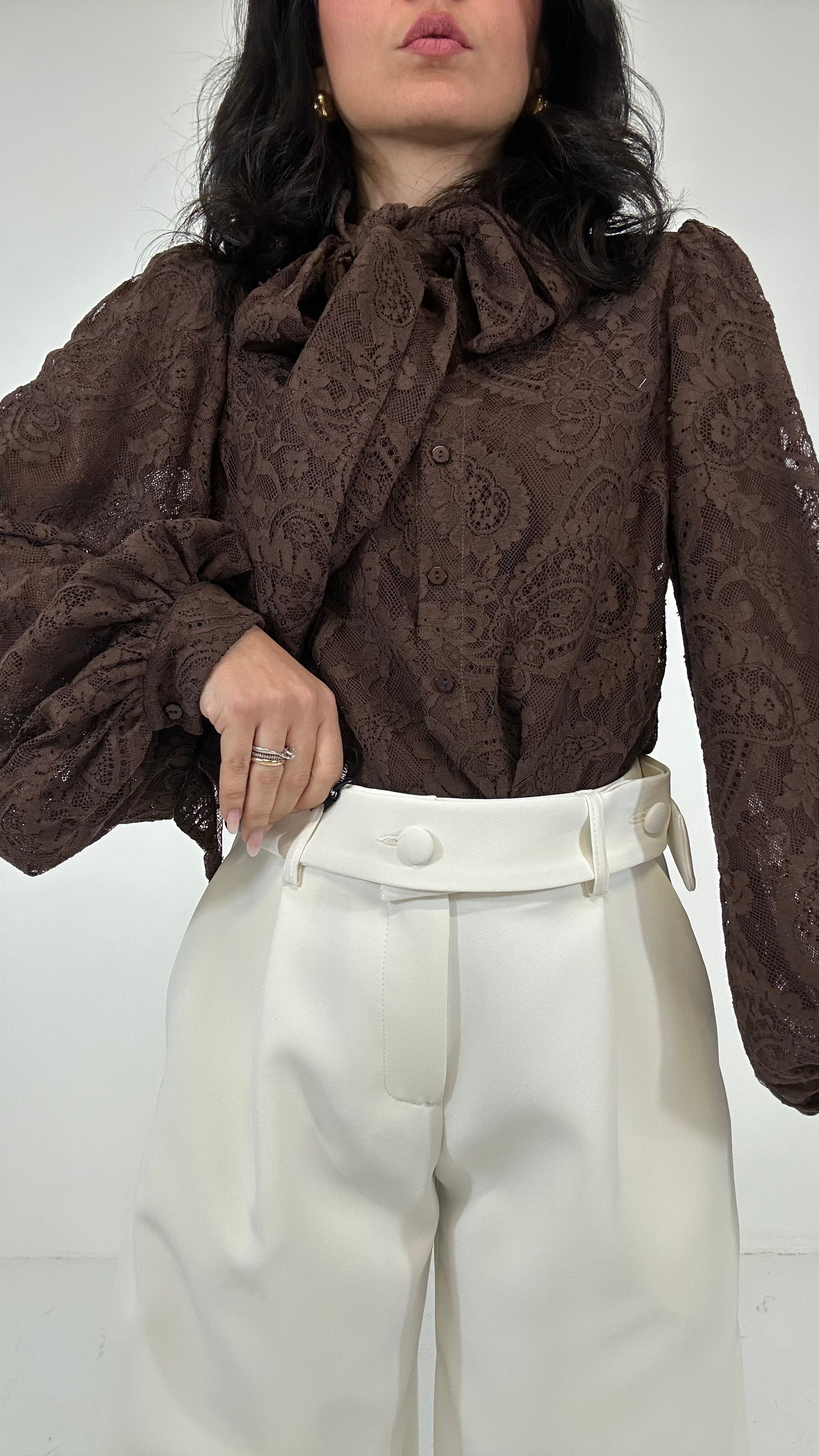 Pantalone LUMINA bottoncino - BIANCO