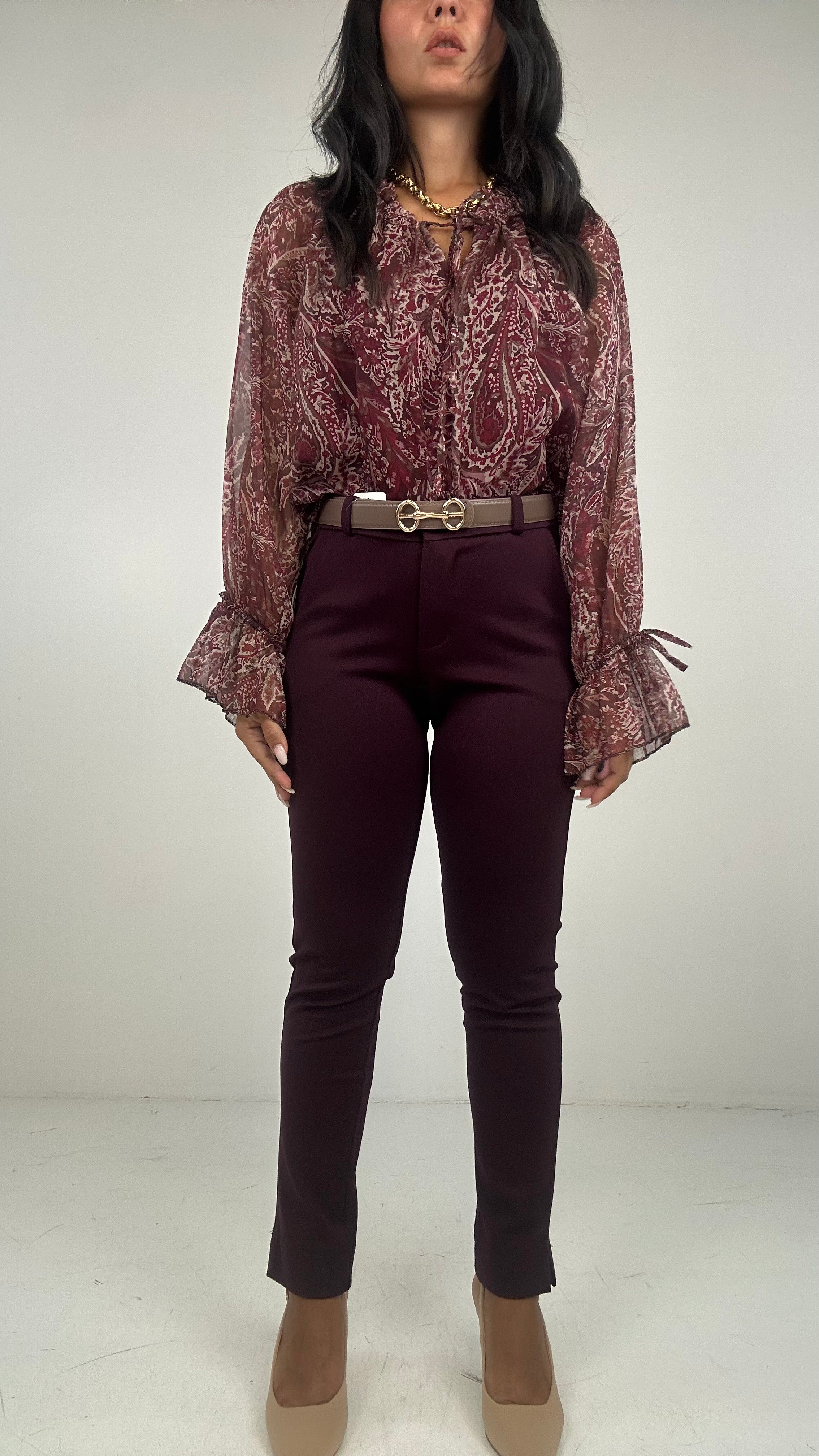 Pantalone PUNTOMILANO DRITTO - BORDEAUX