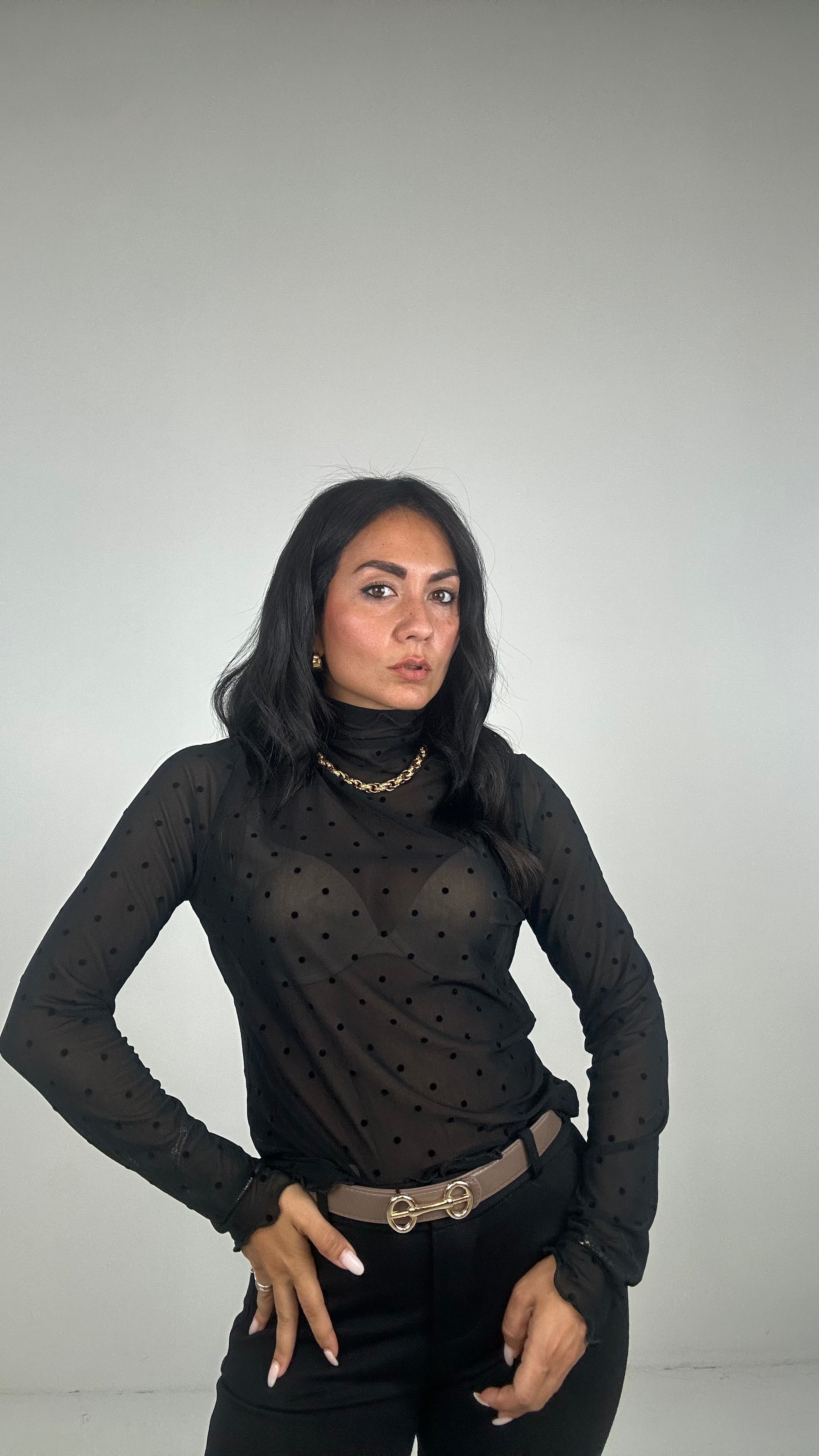 Maglia VELETTO POIS - NERO