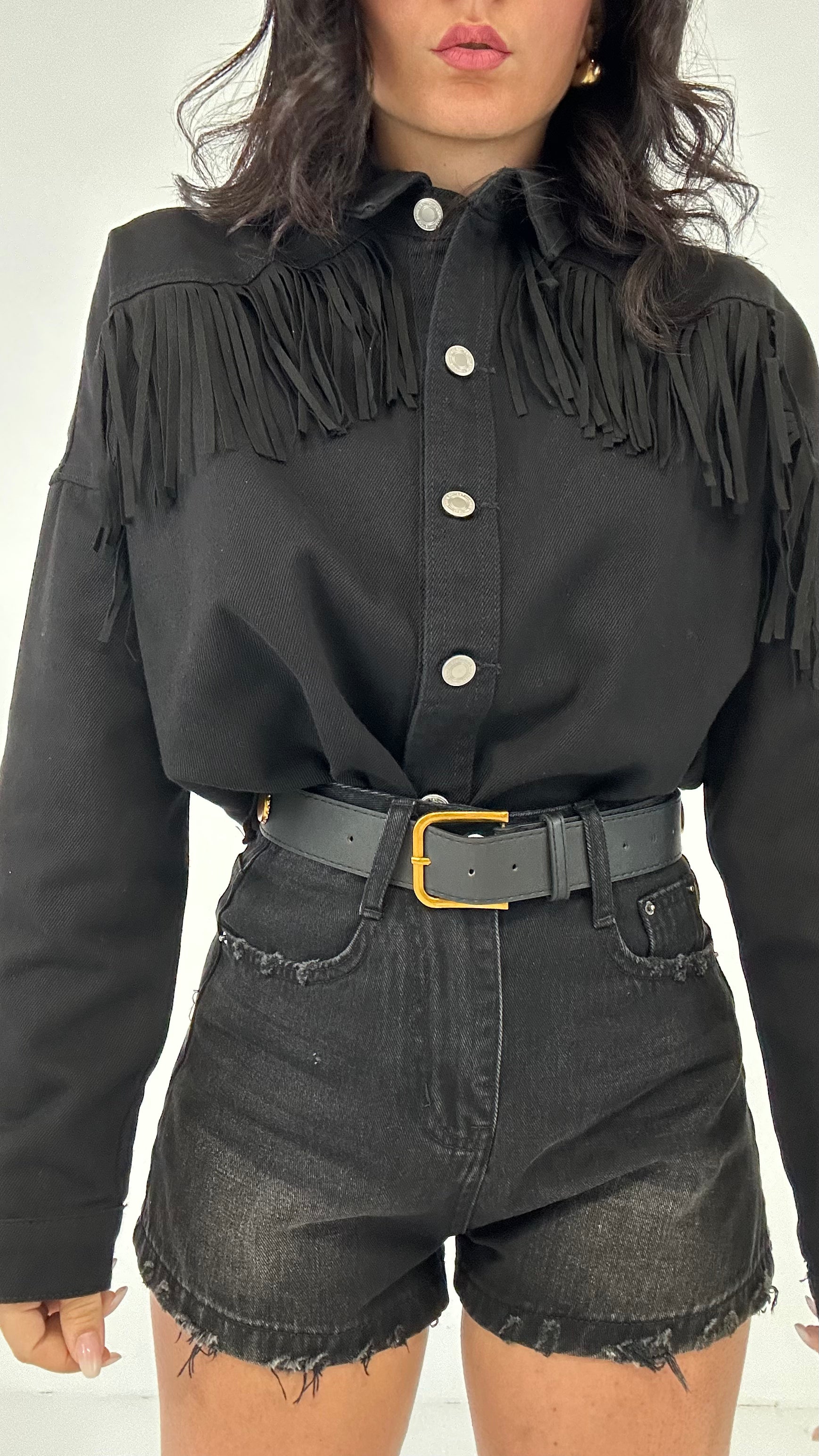 Shorts CON CINTURA SFRANG - NERO