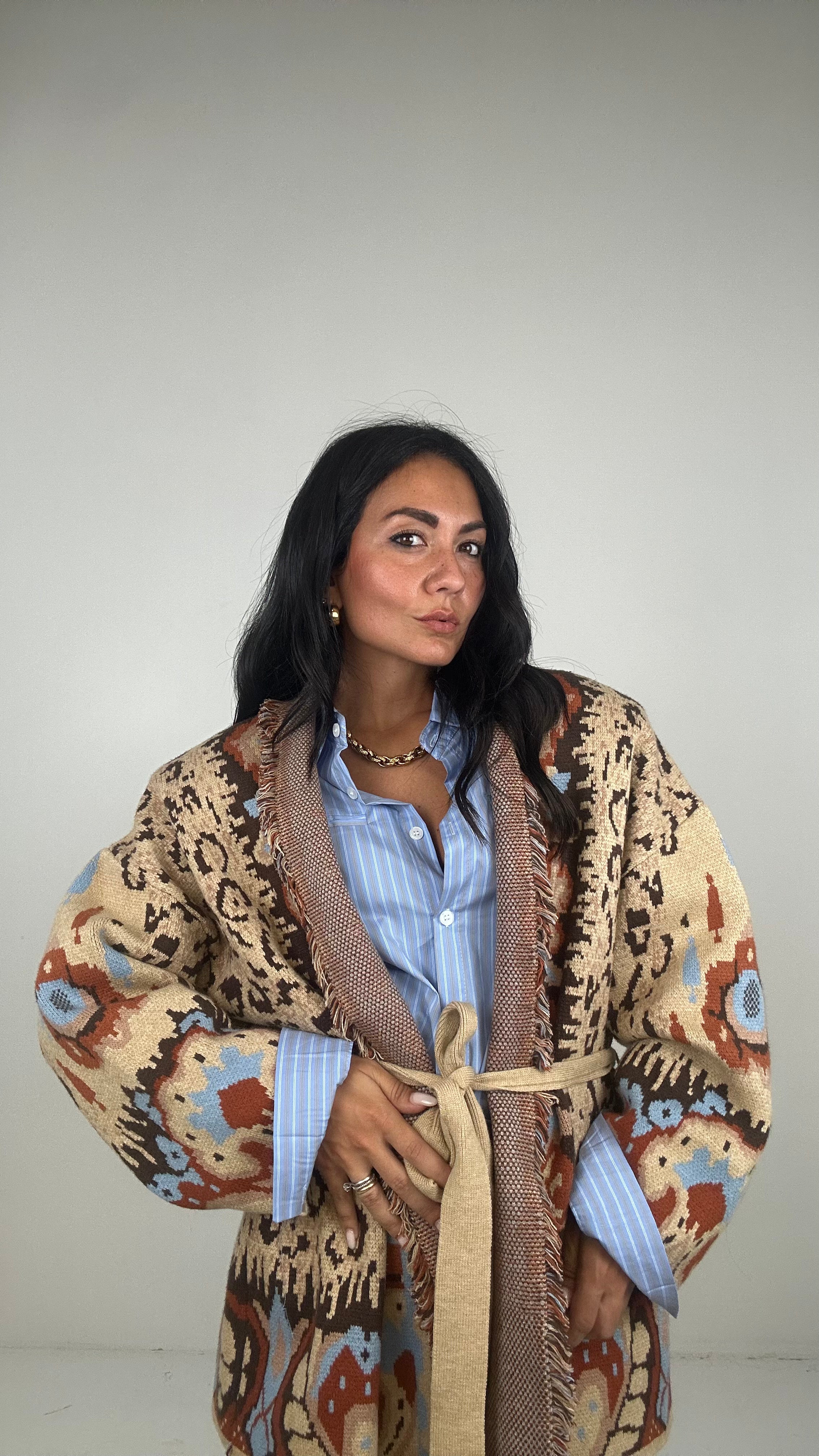 Cardigan KIMONO FANTASY - BEIGE