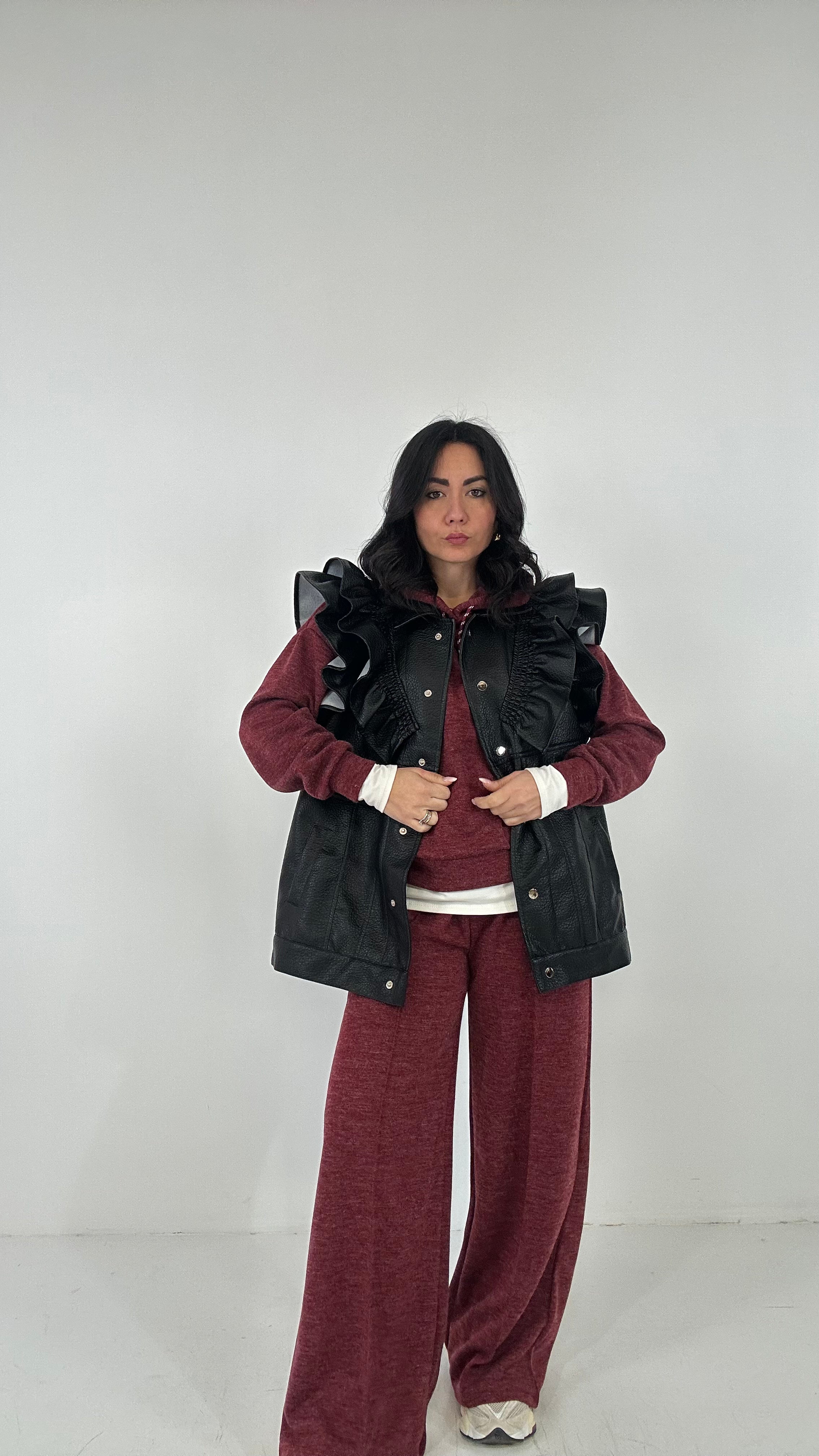 Gilet ECOPELLE VOLANT - NERO