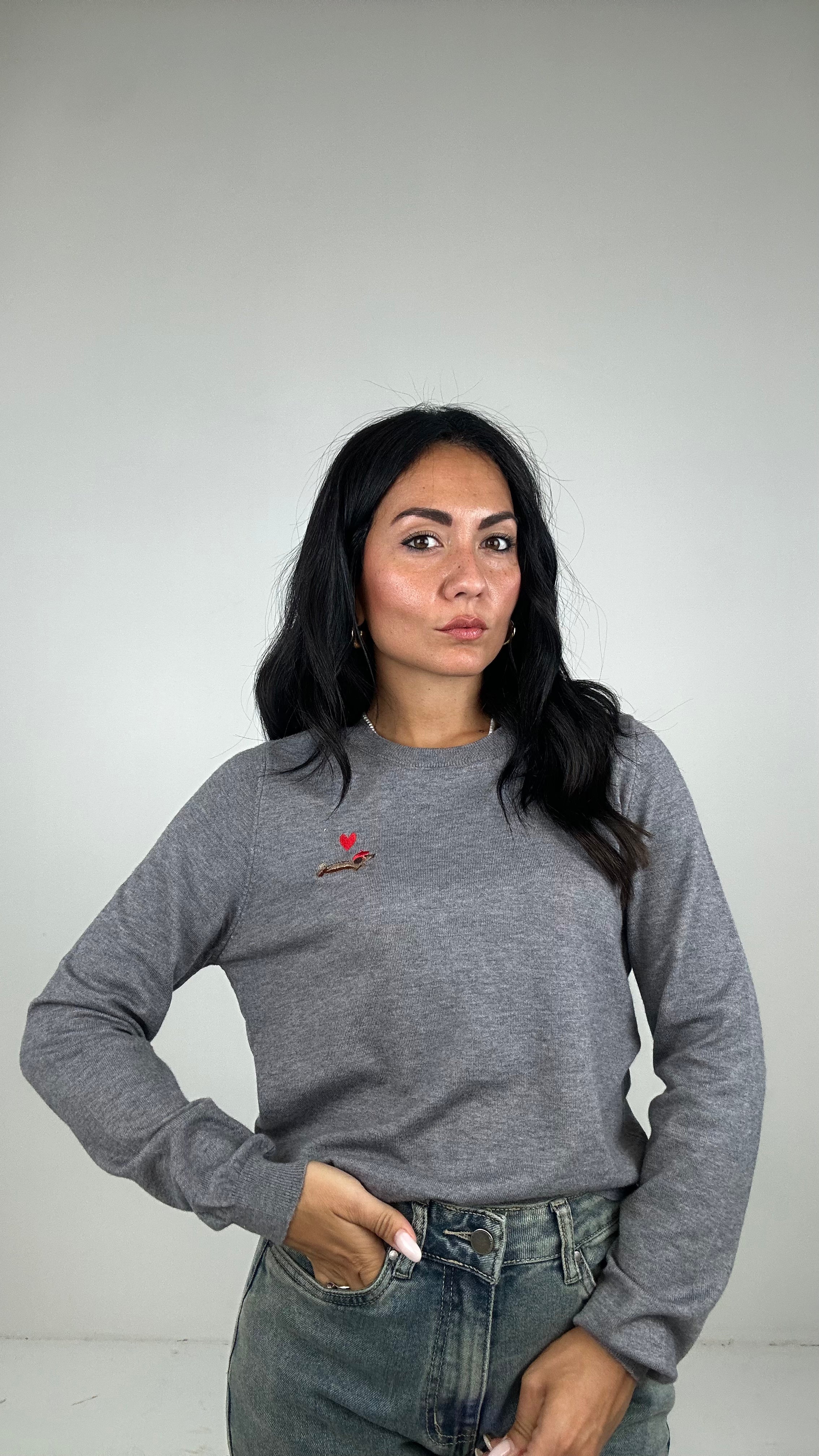 Pull BASSOTTO CUORICINO - GRIGIO