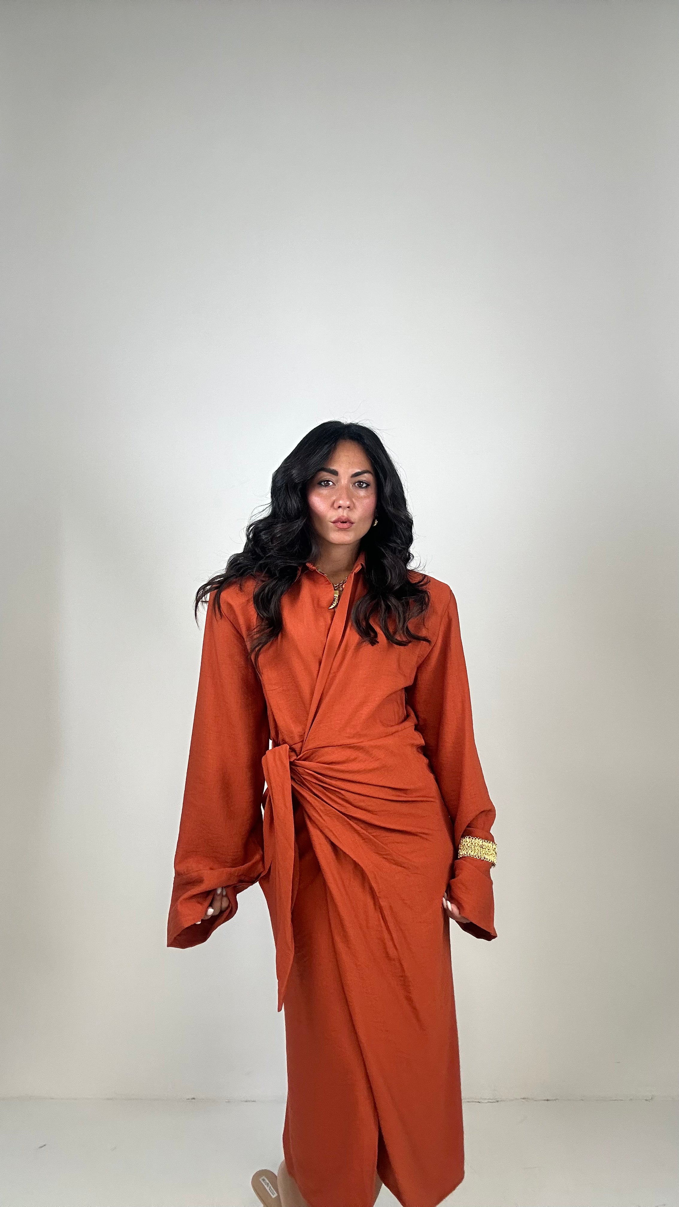 Vestito PORTAFOGLIO MIDI SPALLINA - COCCIO