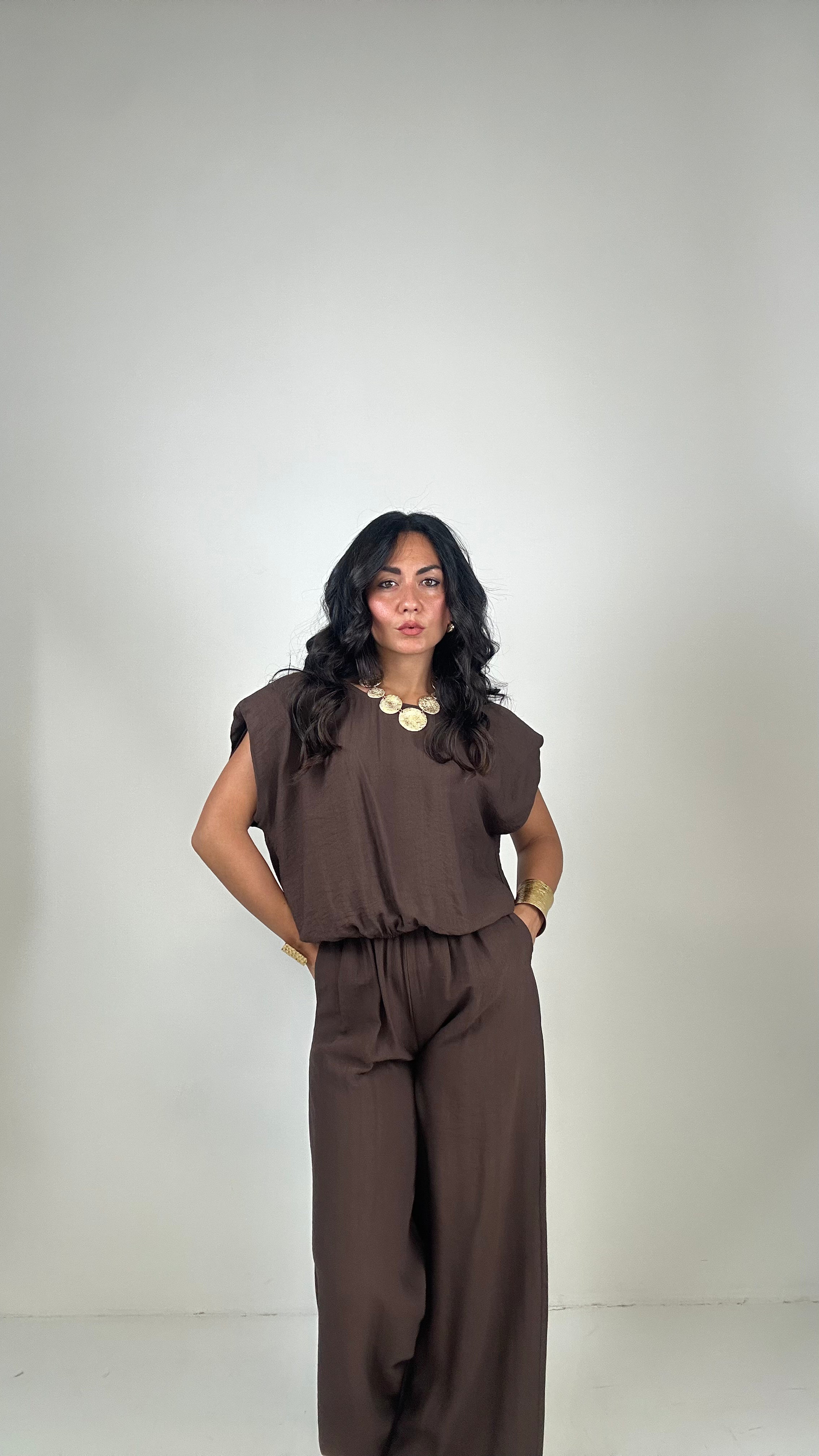 Coordinato TOP SPALLINA - MARRONE