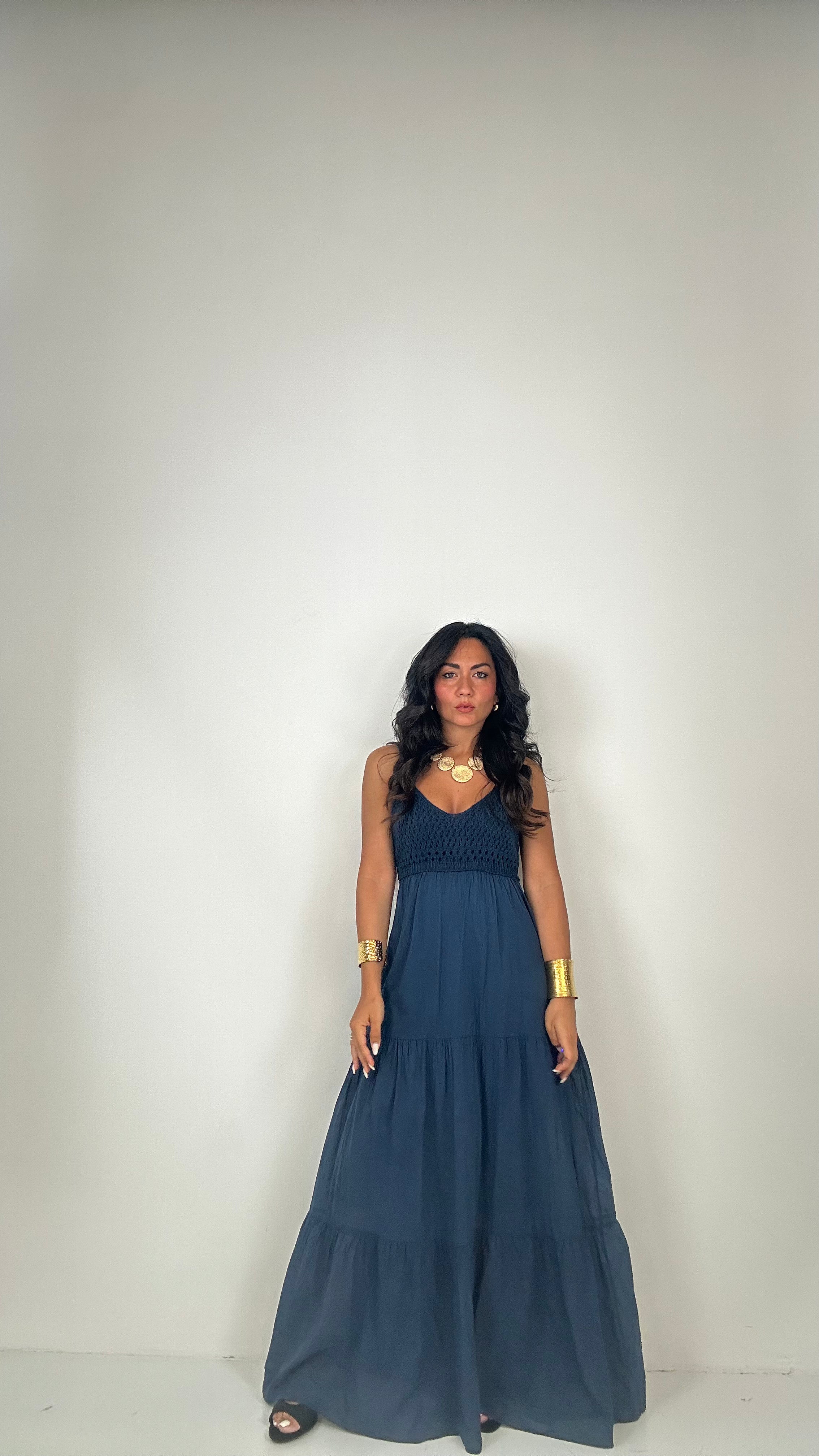 Vestito CON TOP UNCINETTO - BLU