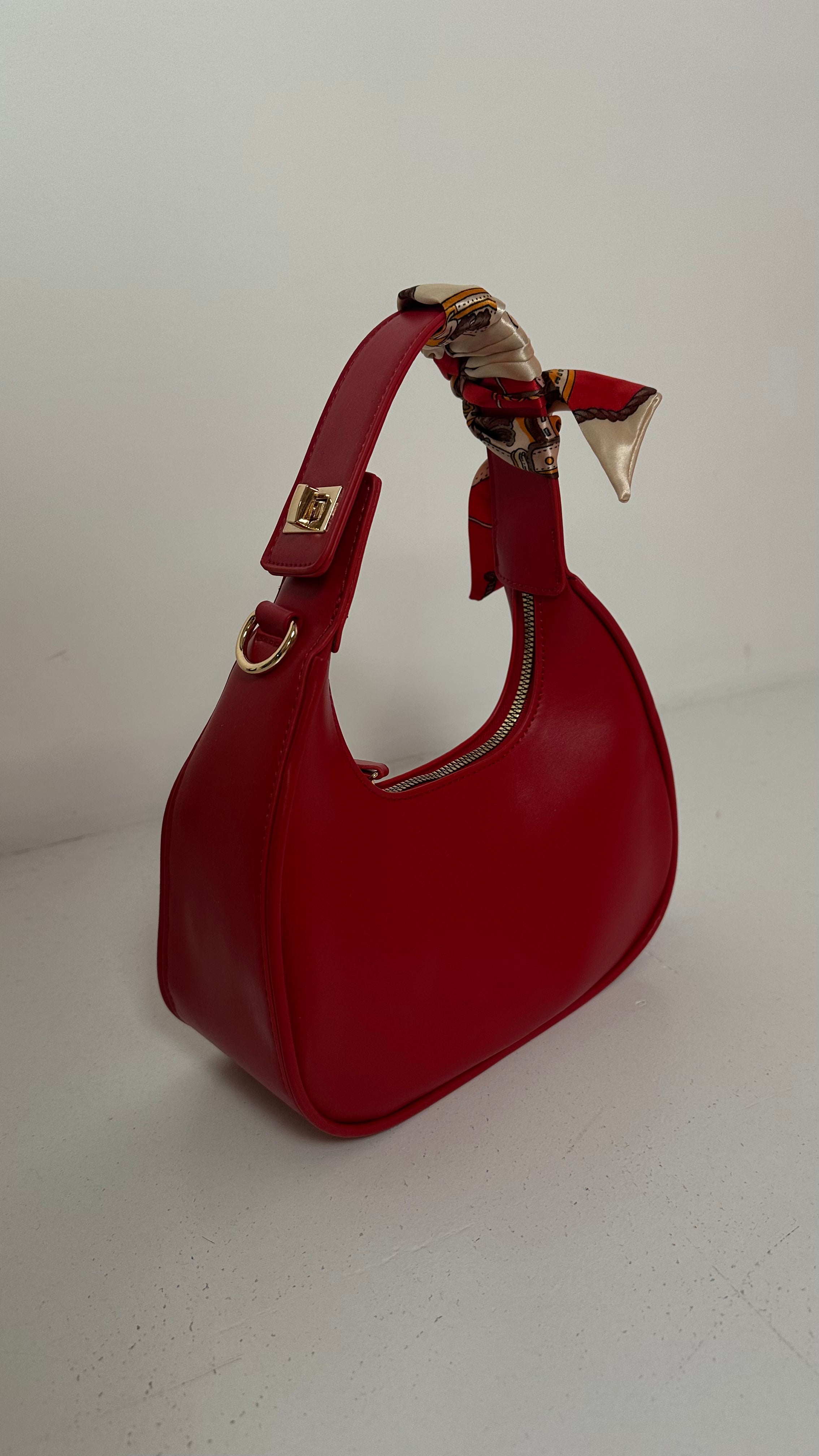 Borsa MEZZALUNA FOULARD - ROSSO