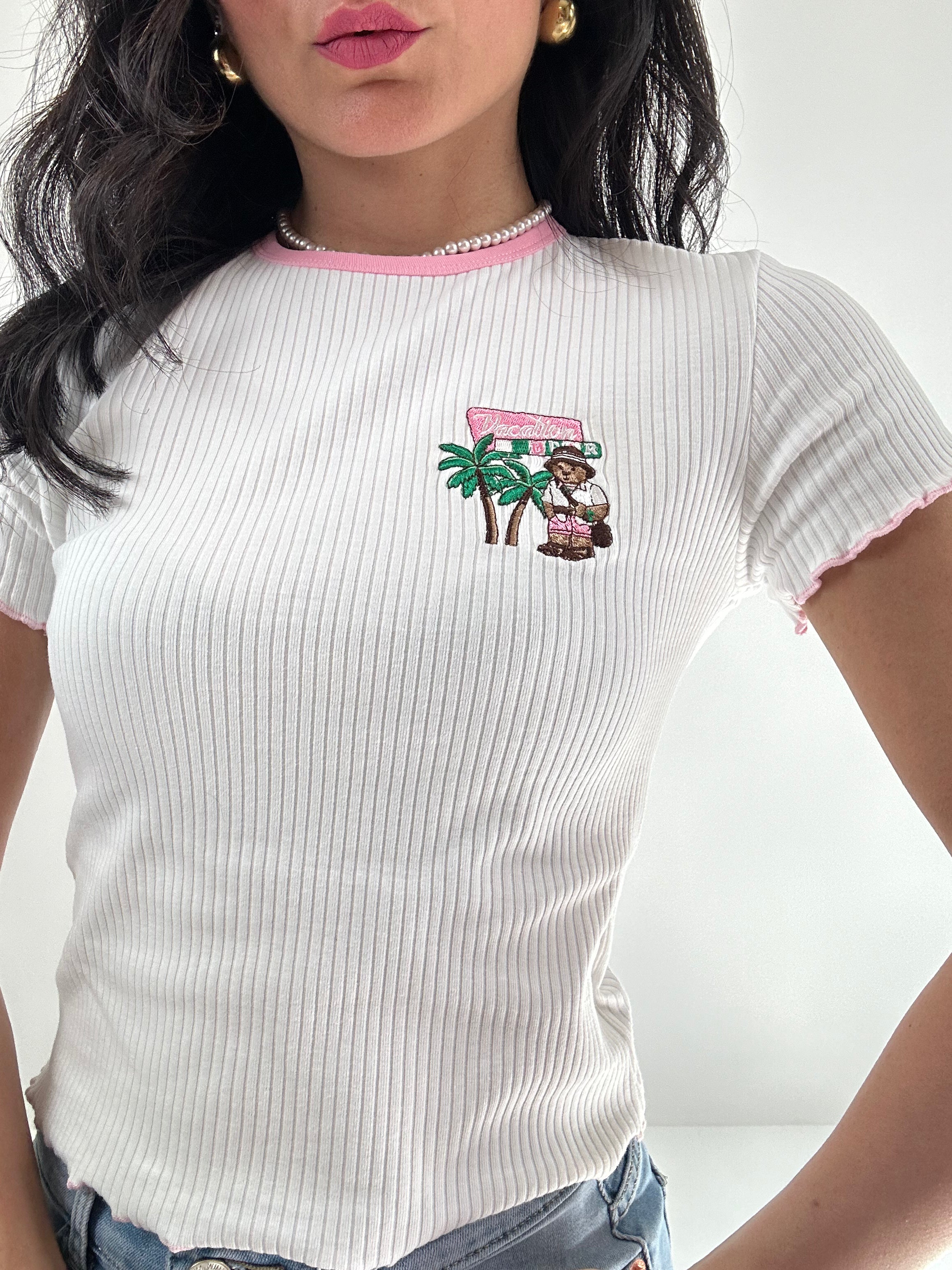 T-shirt VACATION - BIANCO