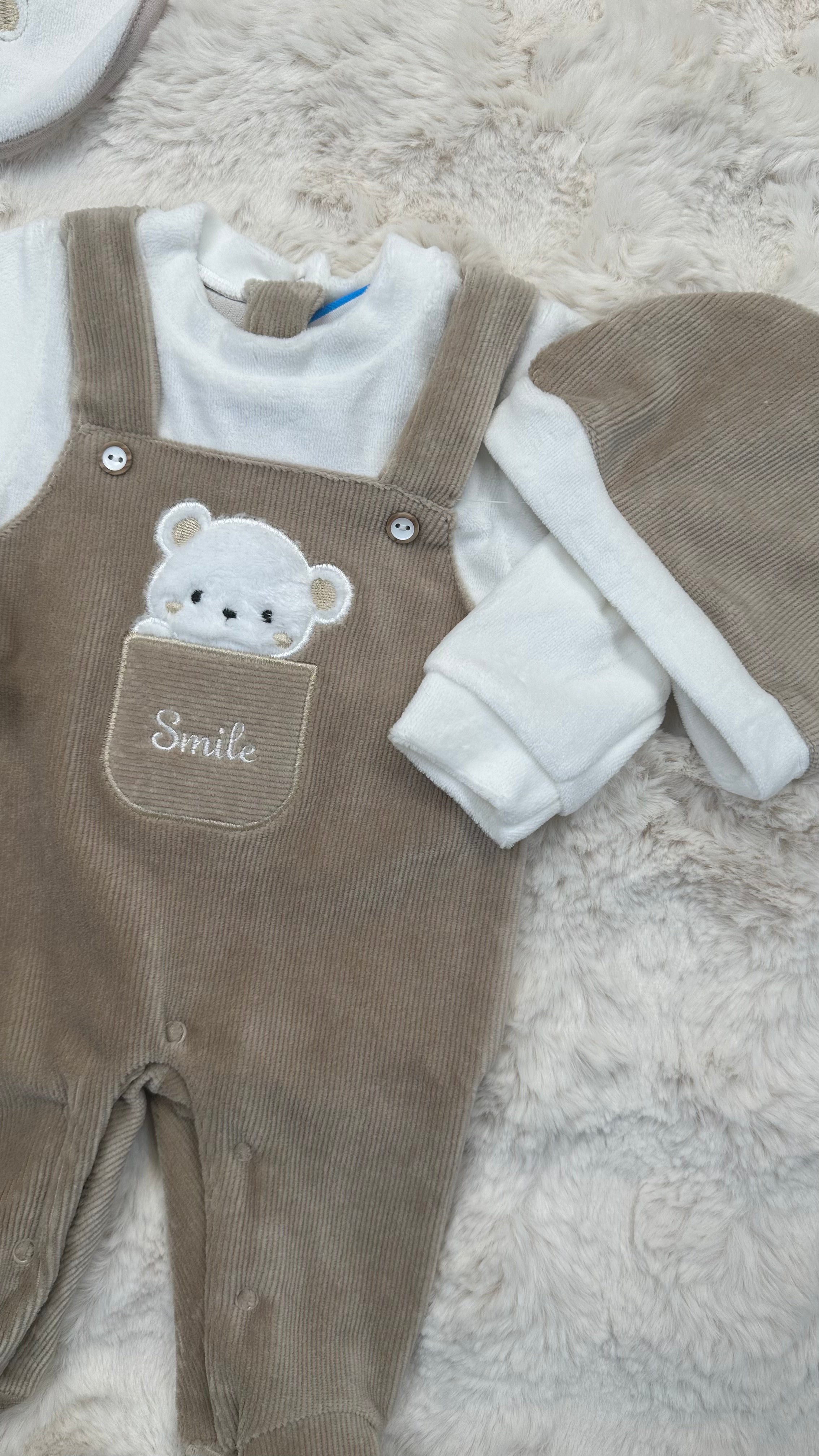 Tutina ORSO SMILE CON BAVETTA E CAPPELLO 0-12M - BE