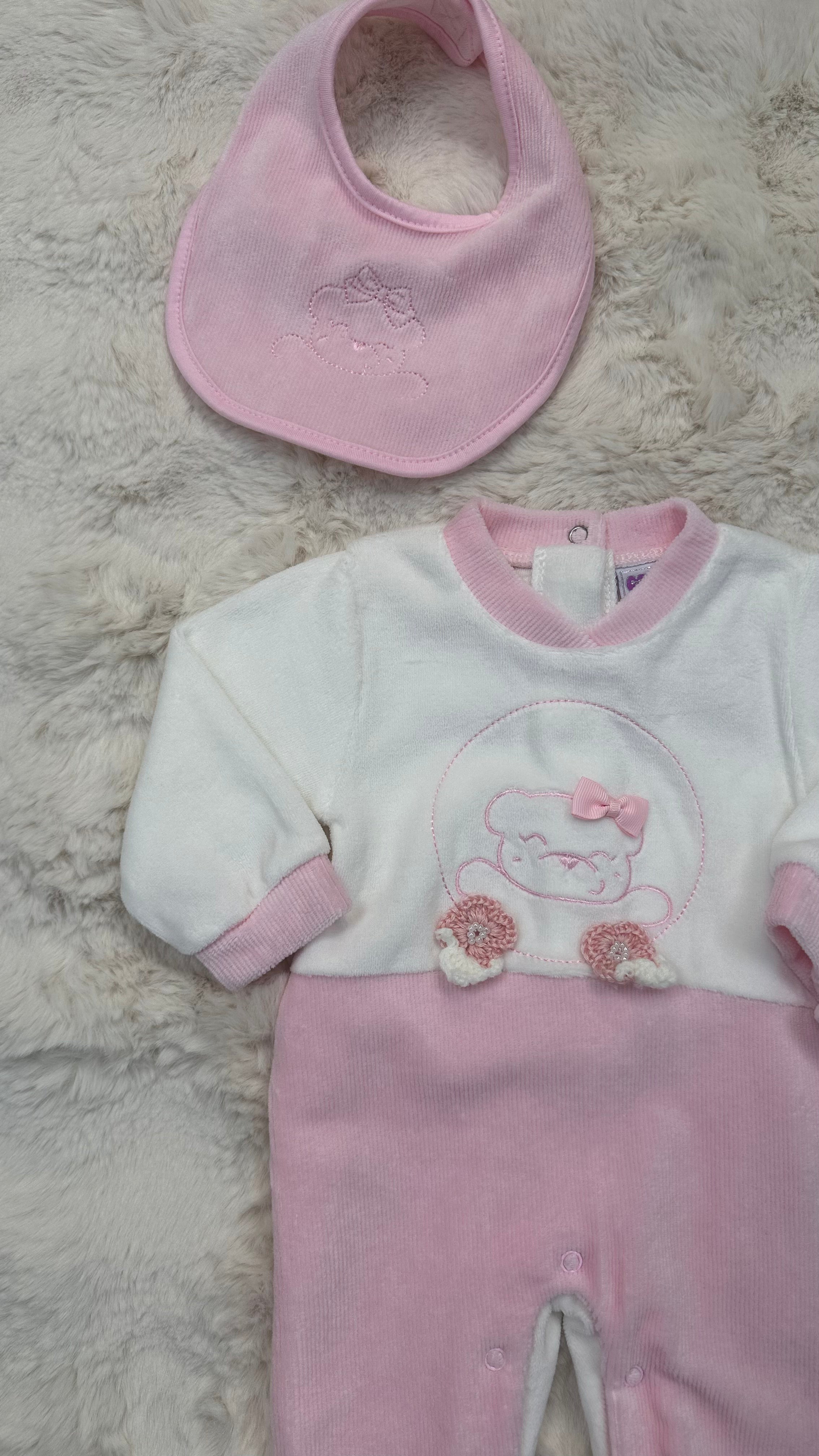Set TUTINA + BAVETTA + CAPPELLINO - ROSA