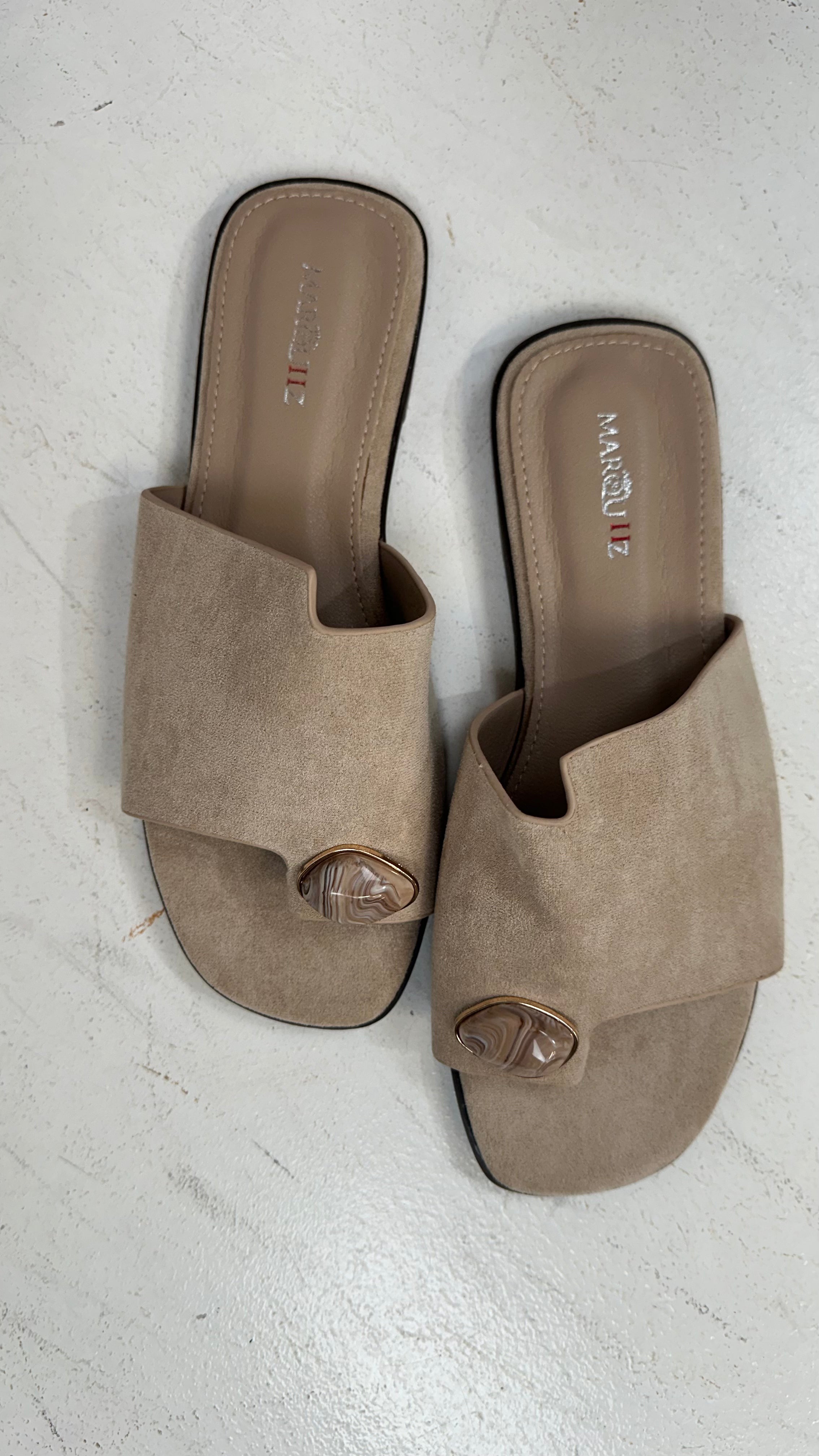 Ciabatta IN CAMOSCIO MADREPERLA - BEIGE