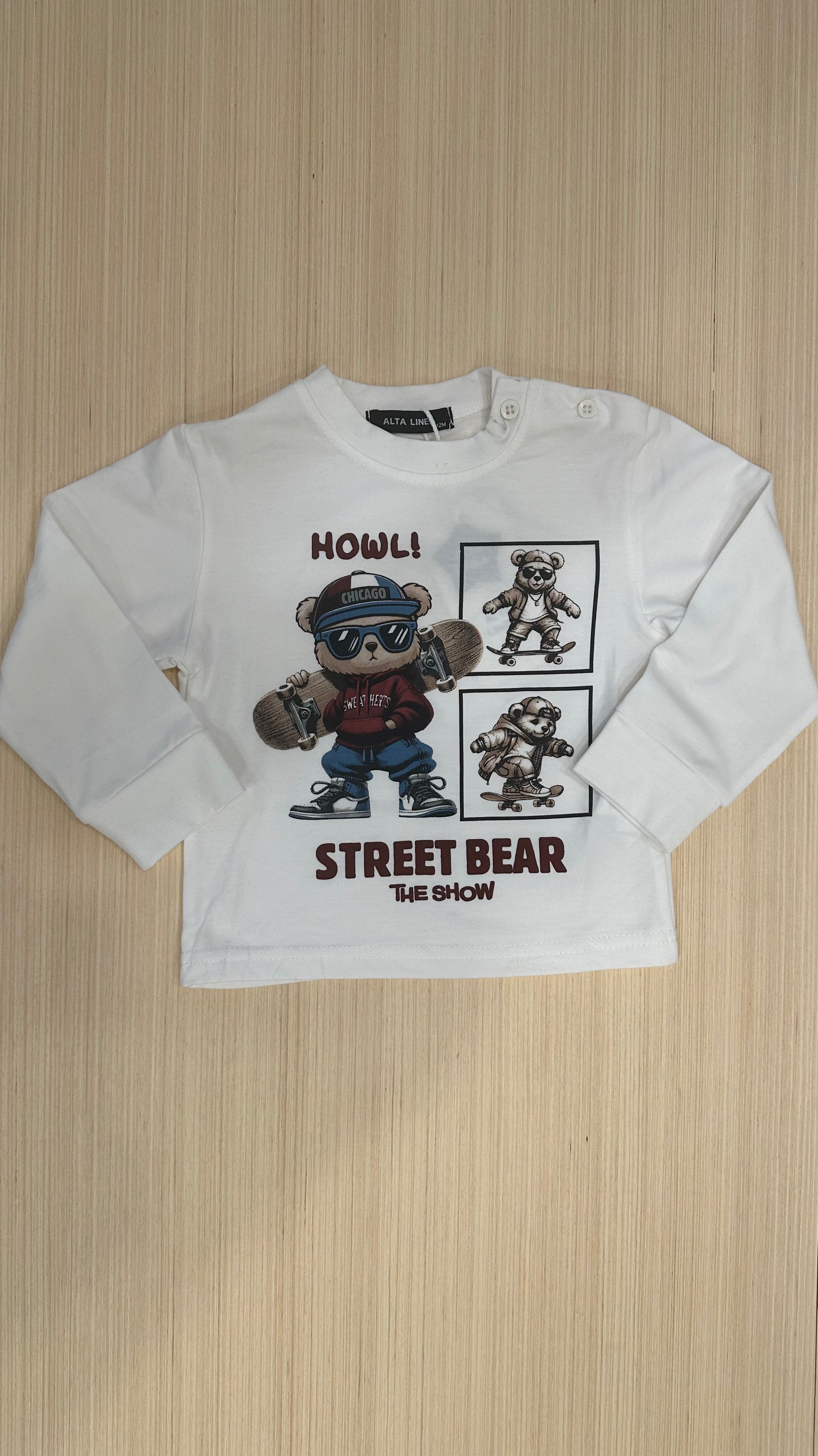 Maglia STREET ORSO 12-36M - BIANCO