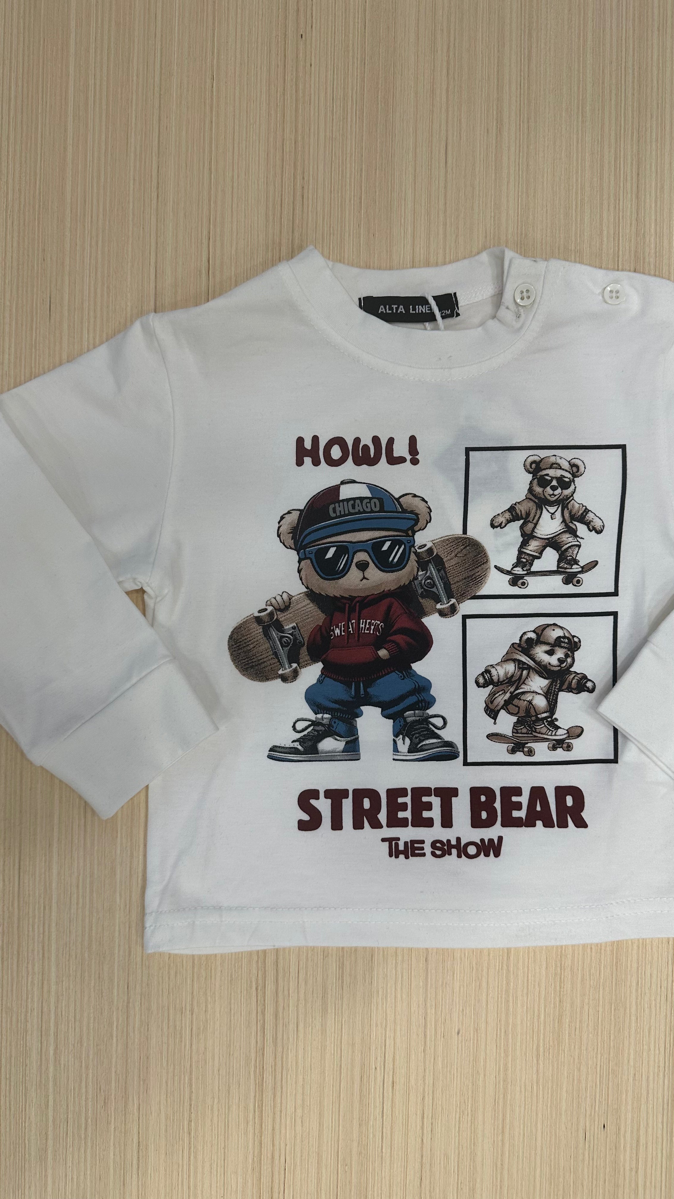 Maglia STREET ORSO 12-36M - BIANCO