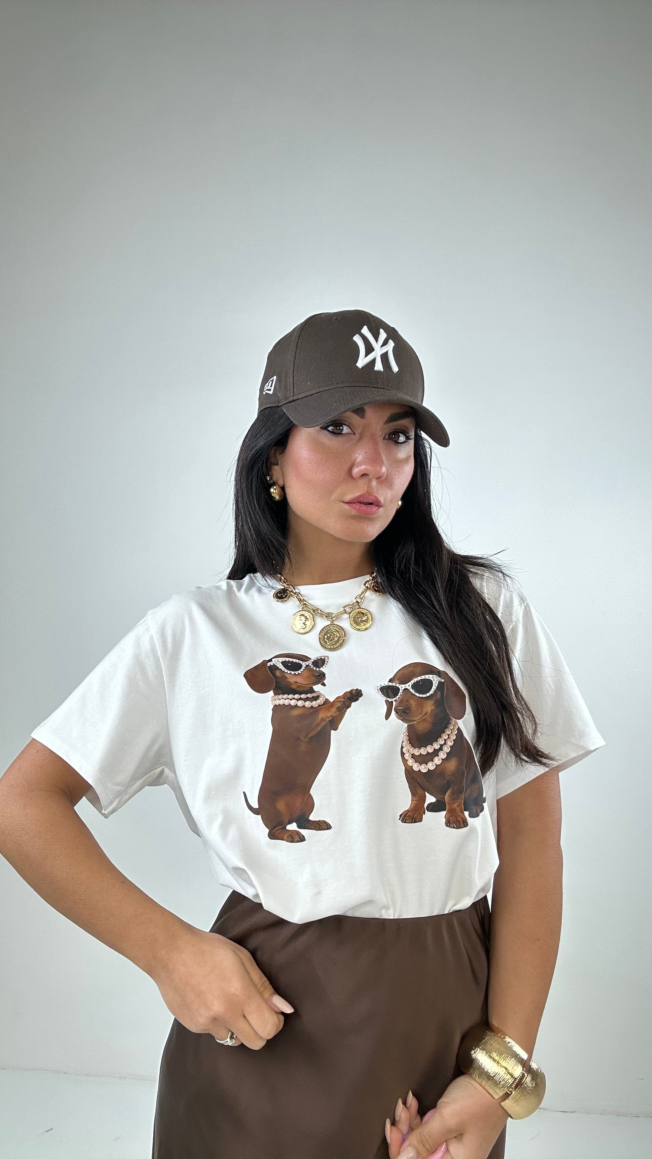 T-shirt 2 BASSOTTI - BIANCO