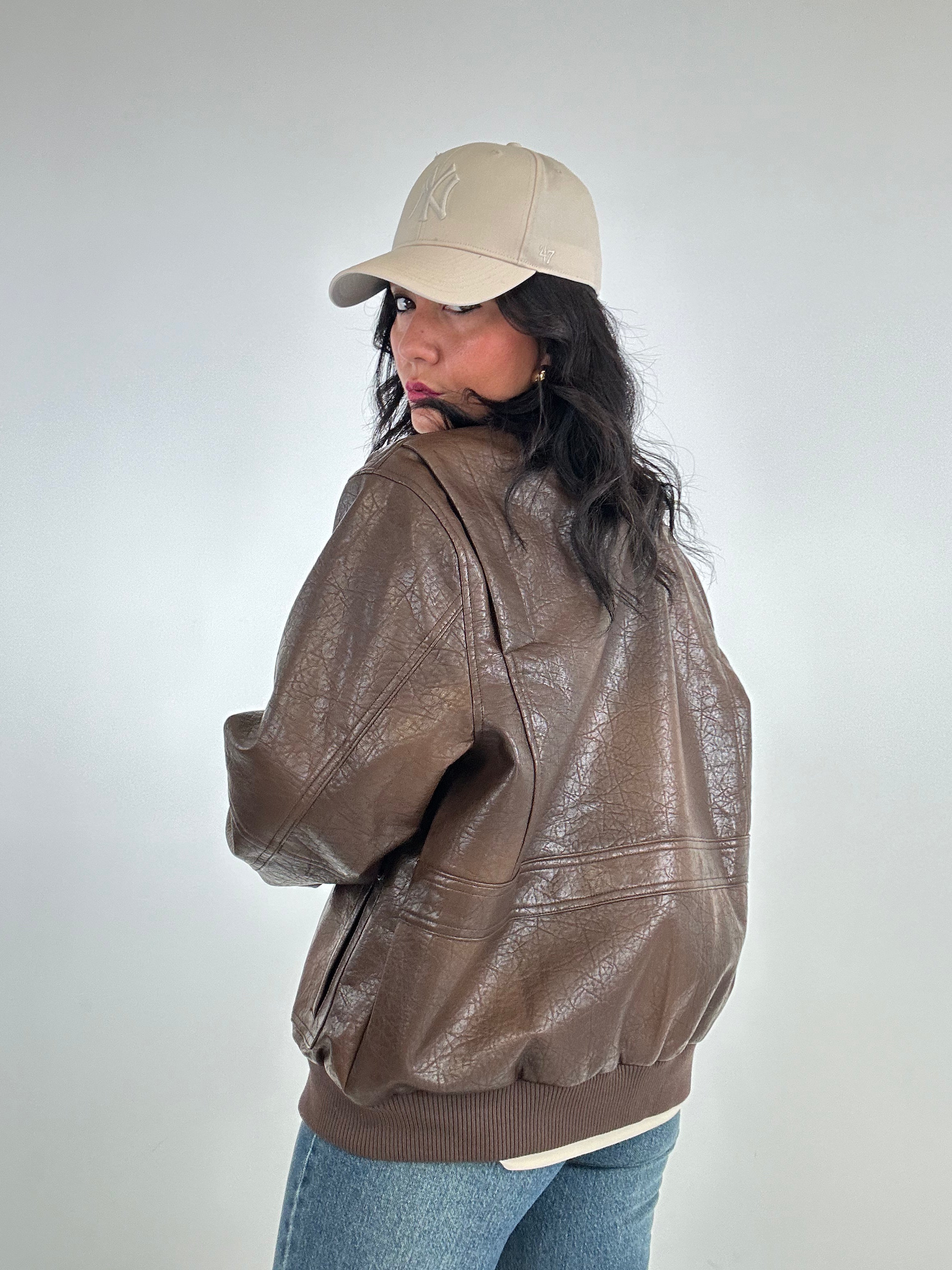 Bomber LUMINA ECOPELLE - MARRONE