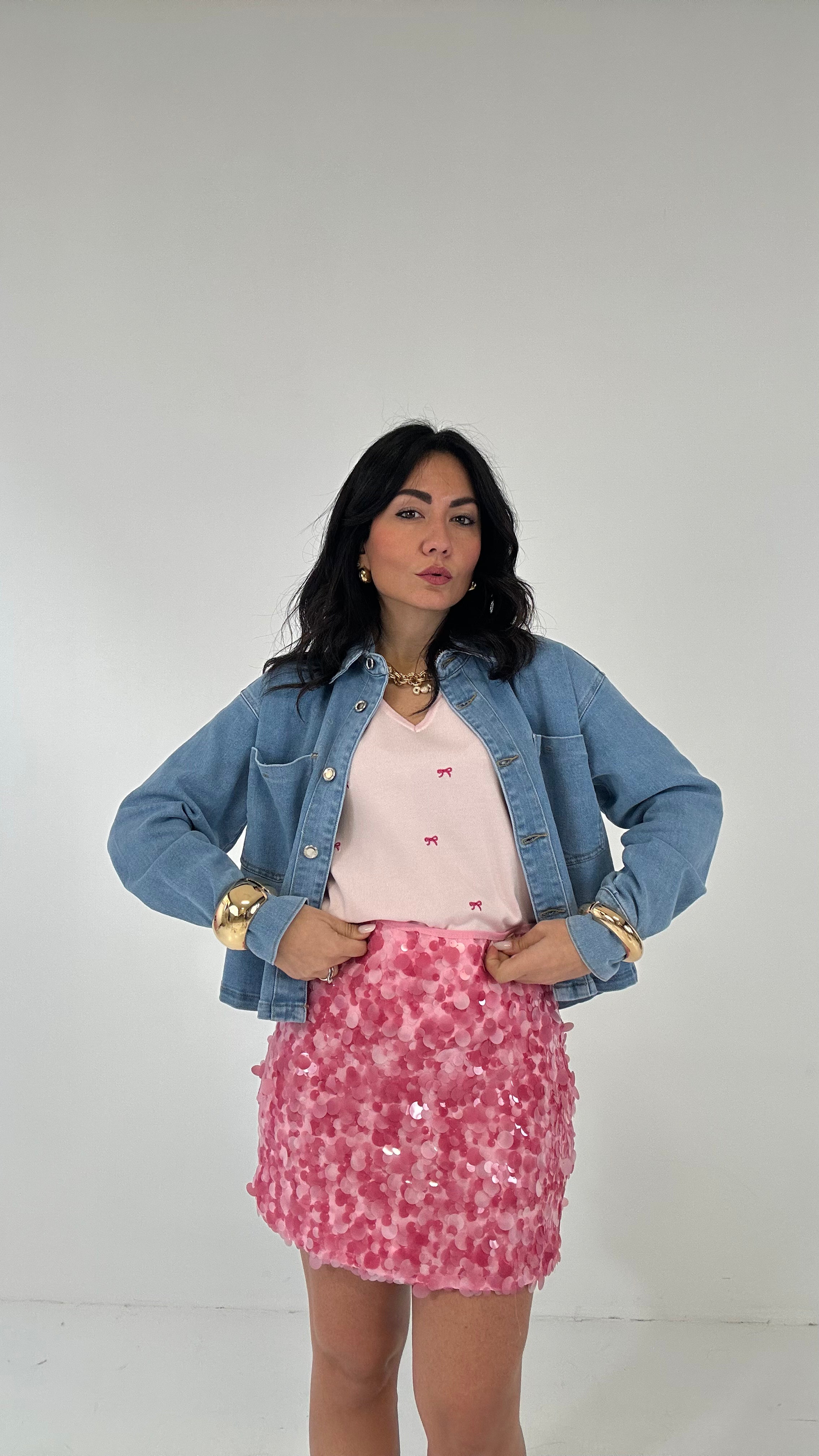 Gonna MICROPAILLETTES - ROSA