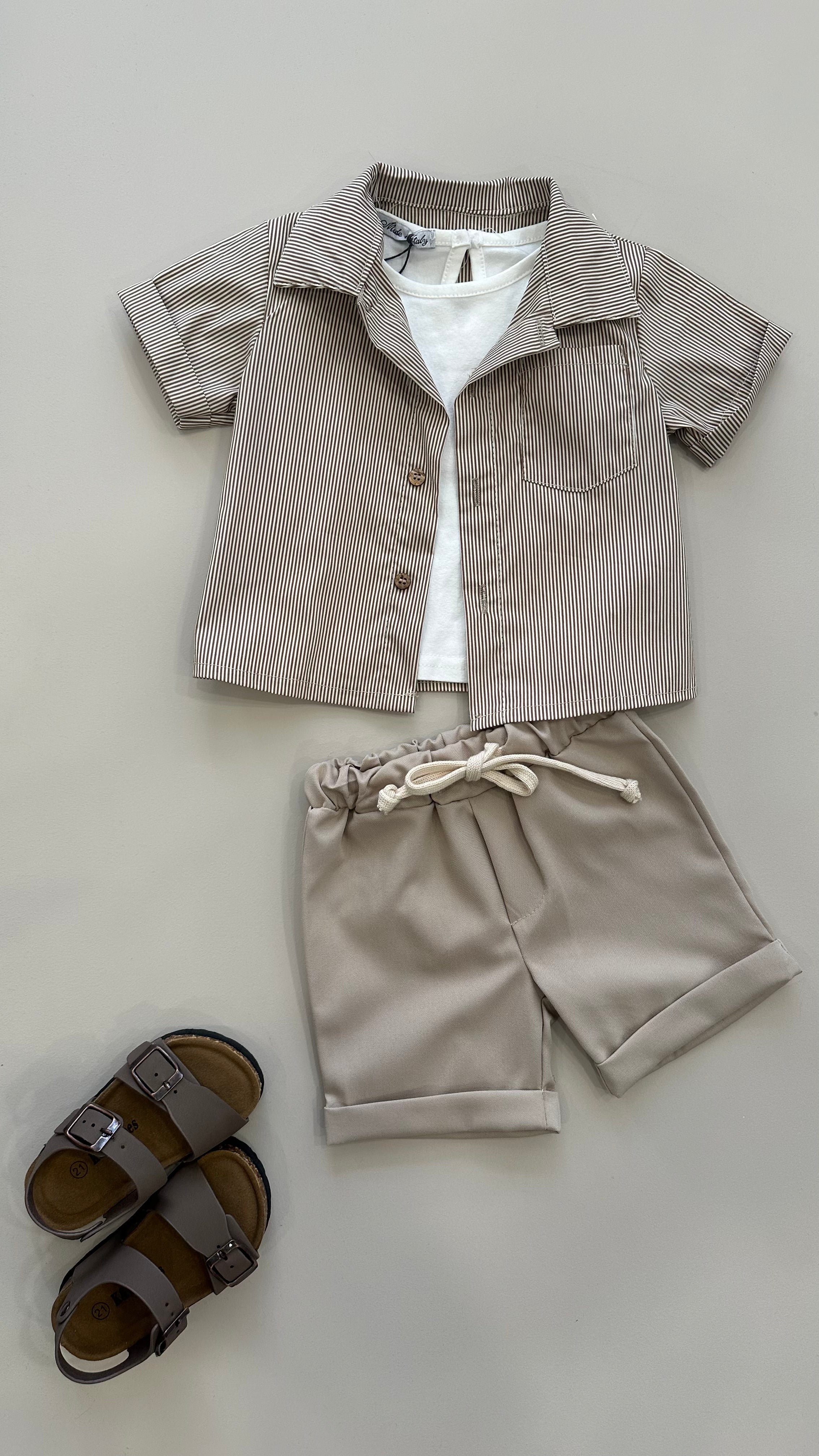 Completo 3pz CAMICIA 9-36M - BEIGE
