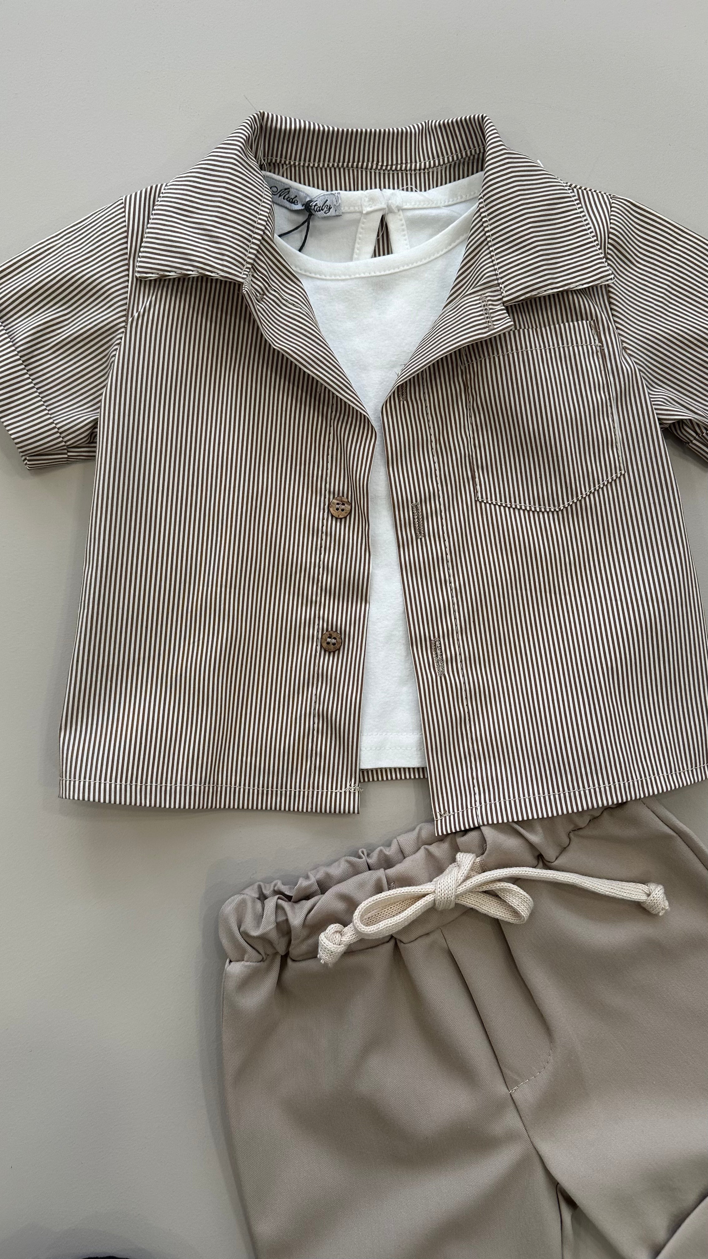 Completo 3pz CAMICIA 9-36M - BEIGE