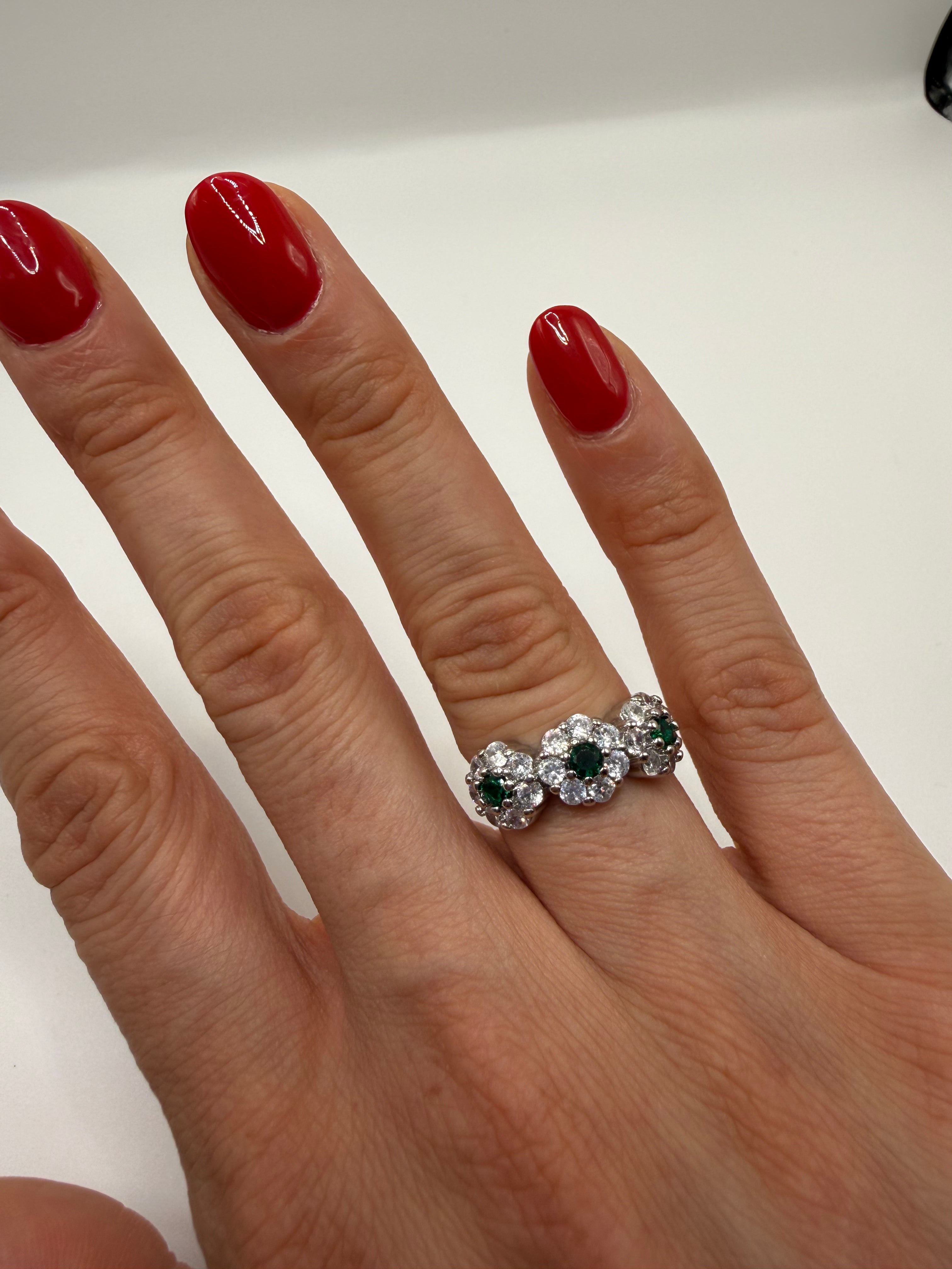 Anello TRE FIORI COLOR - VERDE