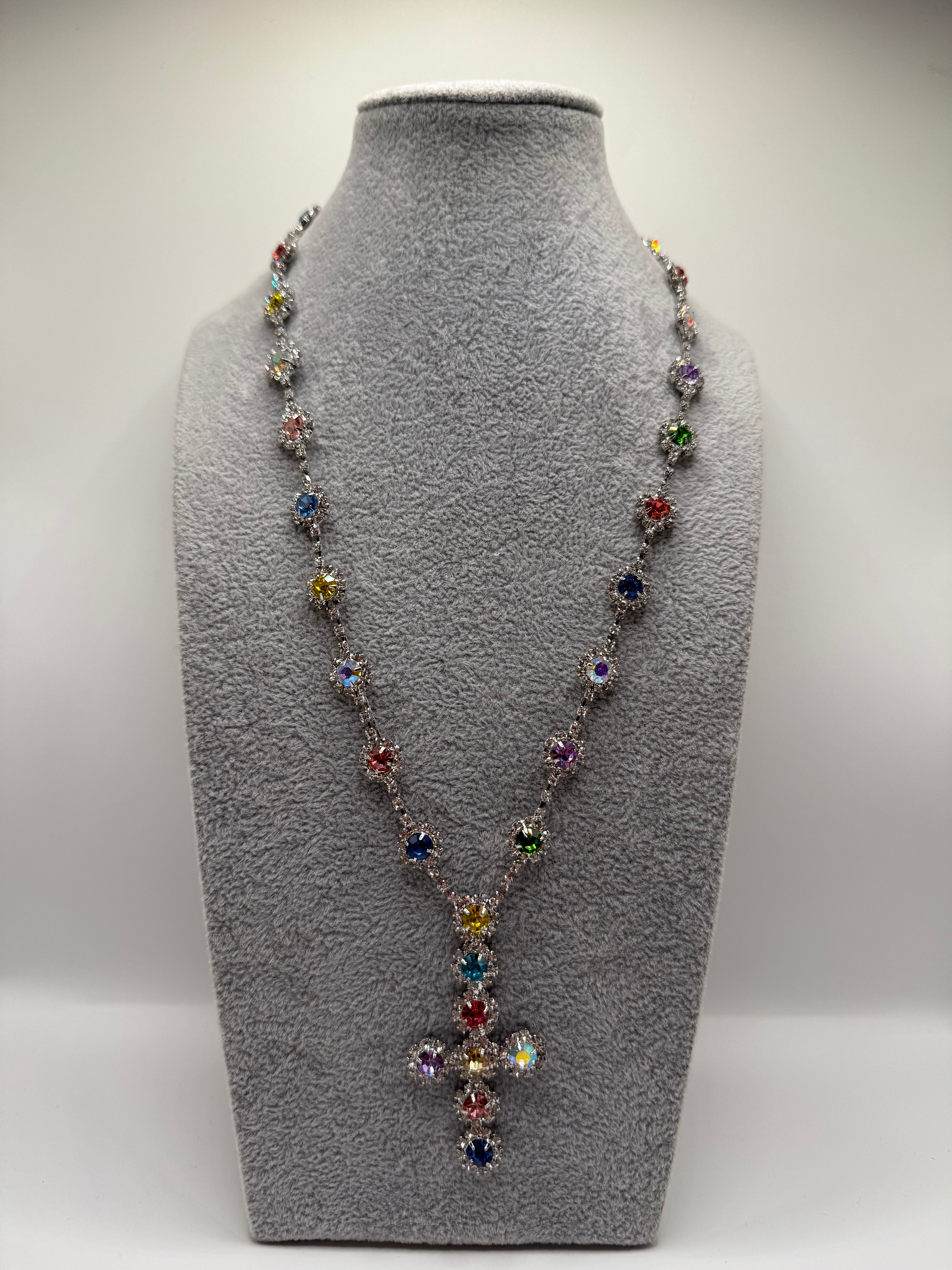 Collana BRILL CROCE PIETRE - ARGENTO
