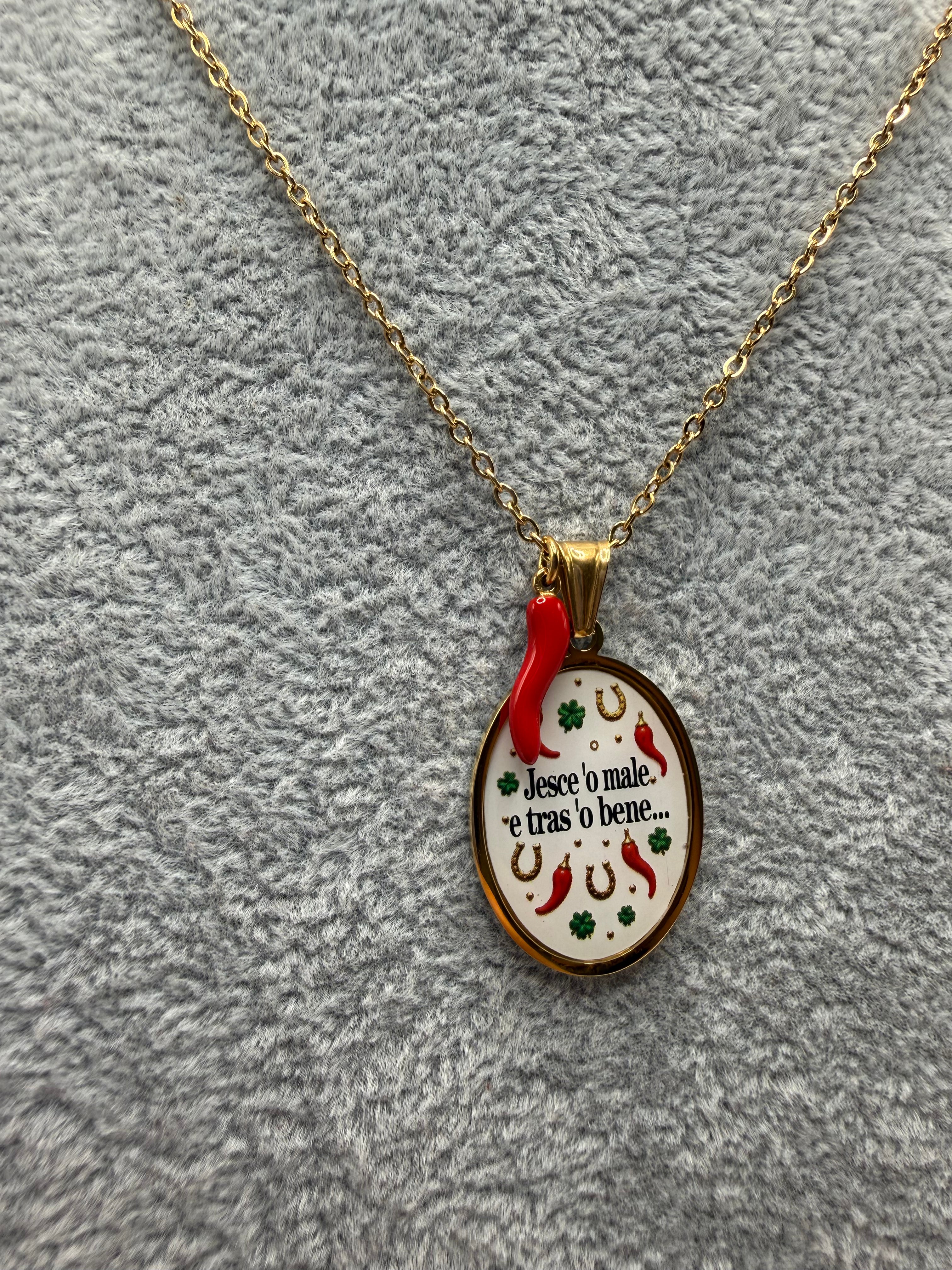 Collana JESCE 'O MALE E TRAS 'O BEN - ORO