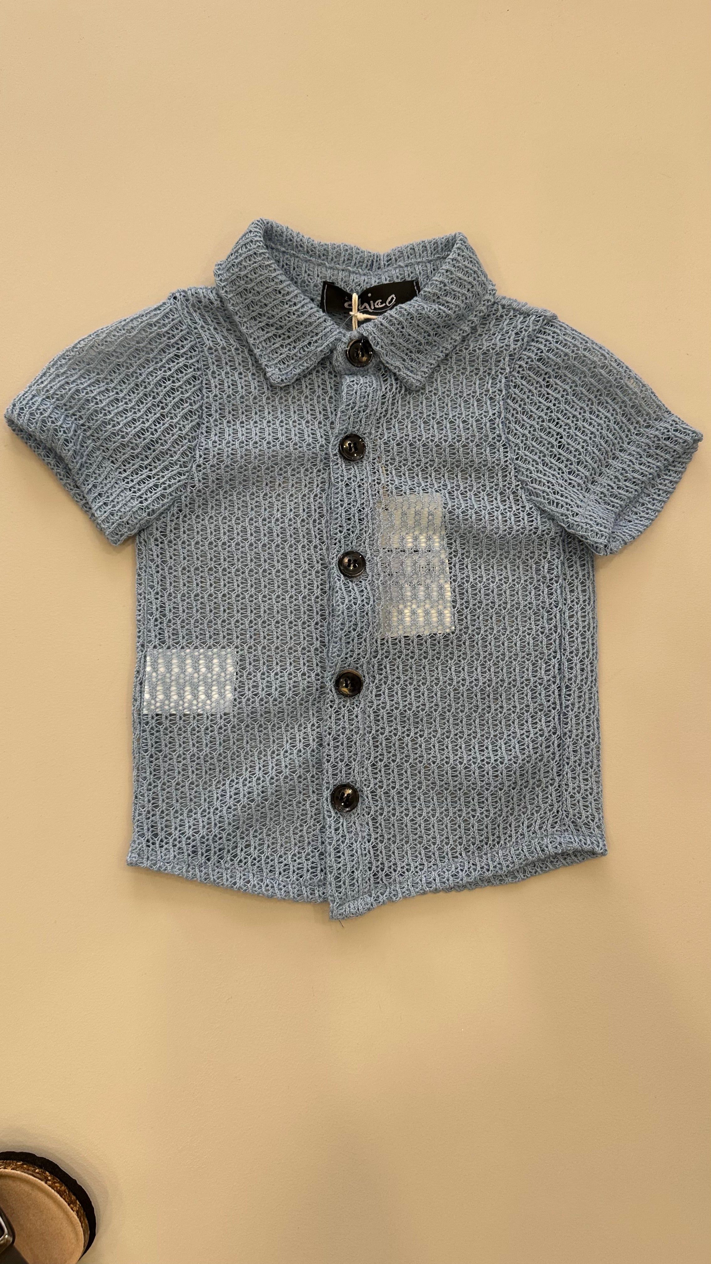 Polo TRAFORO BOY 12-36M - AZZURRO