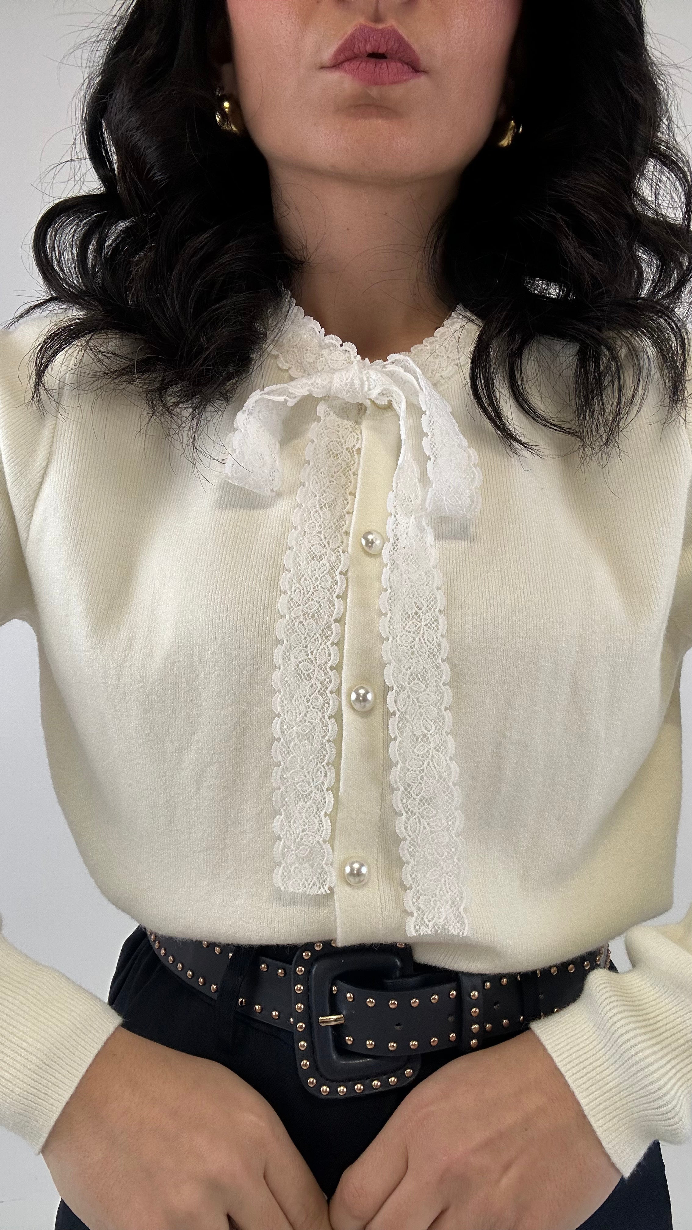 Cardigan FIOCCO MERLETTO - BIANCO