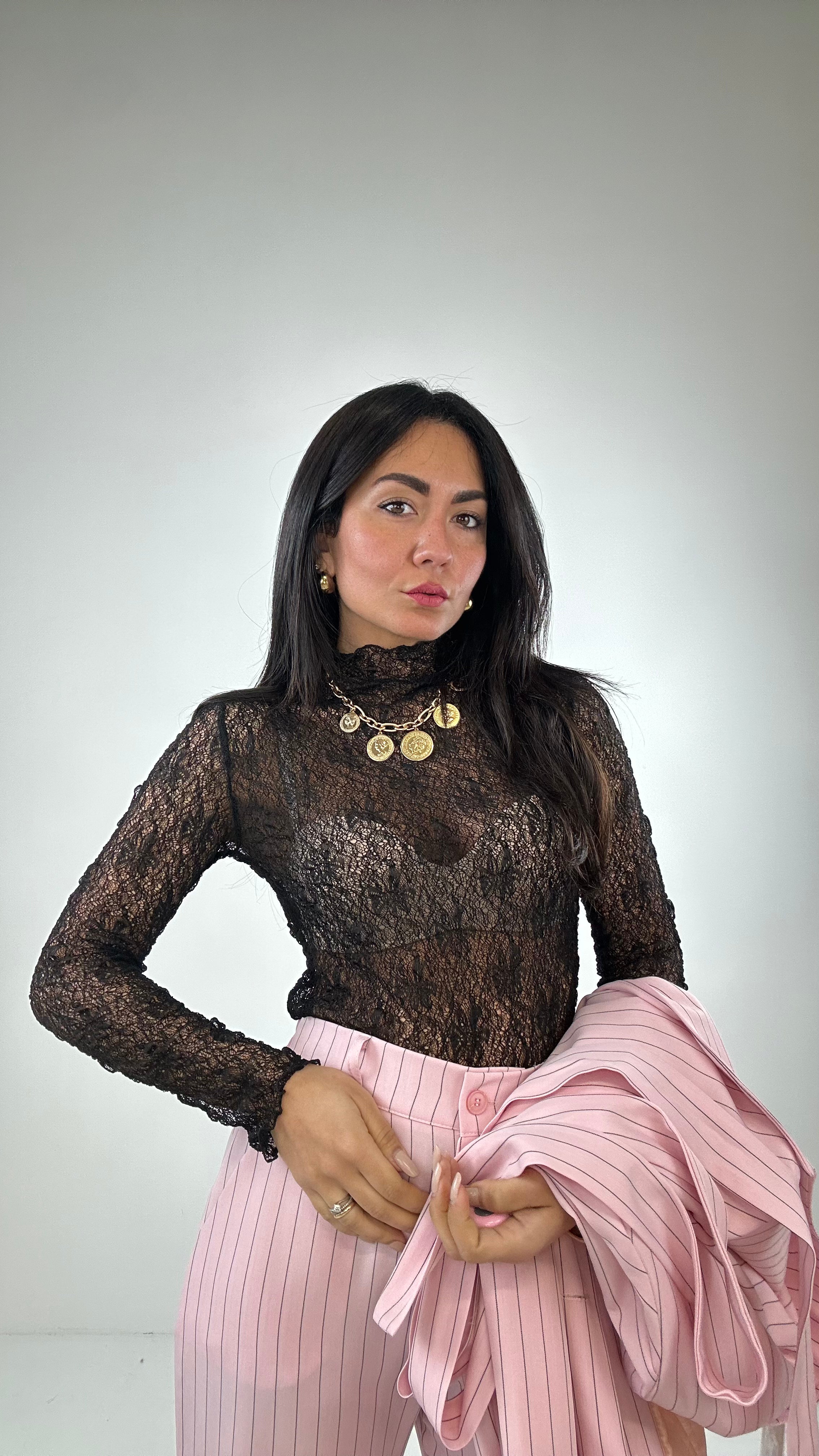 Maglia IN PIZZO SPRING - NERO