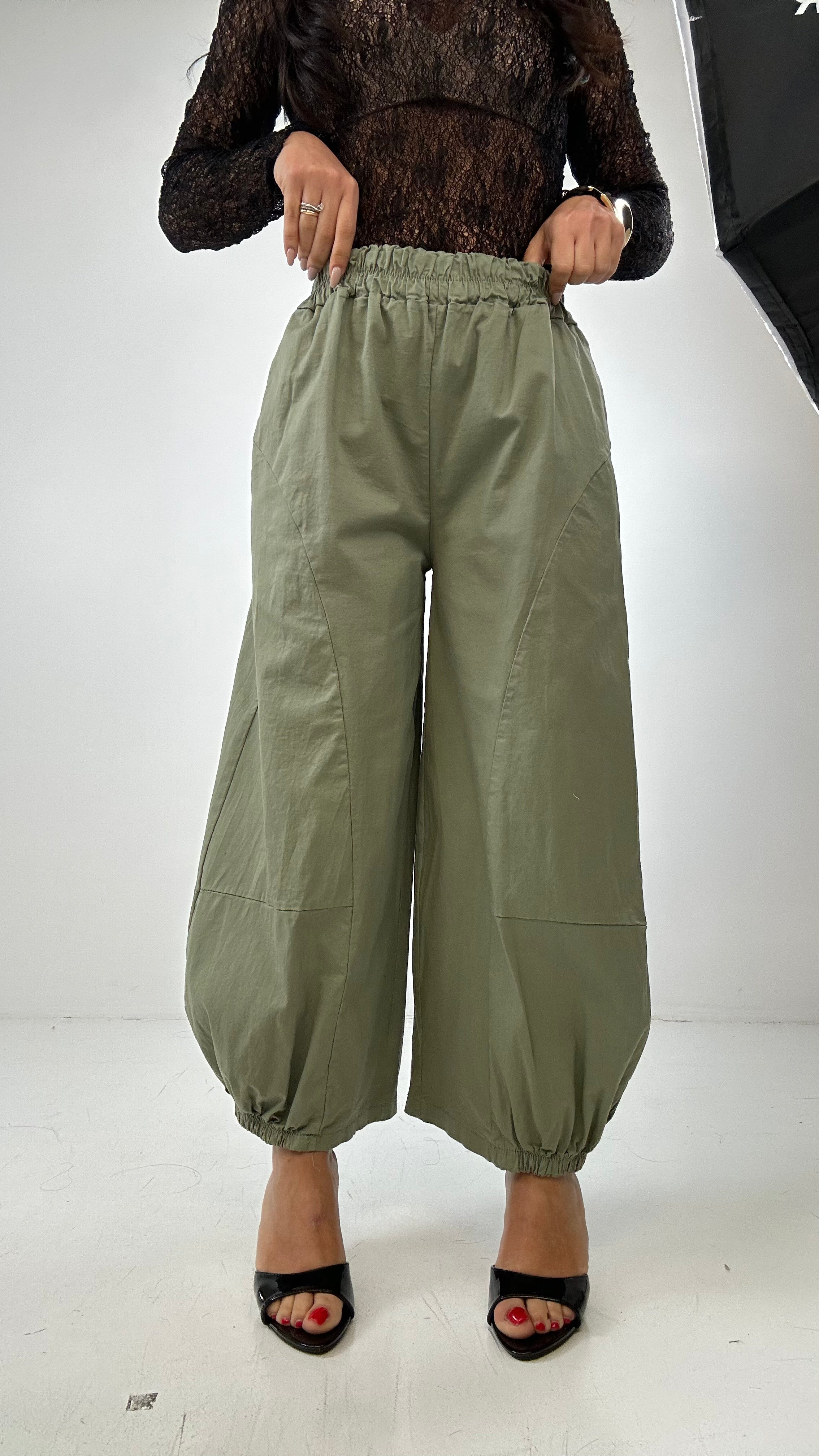 Pantalone BALLON CON ELASTICO - VERDE MILITARE