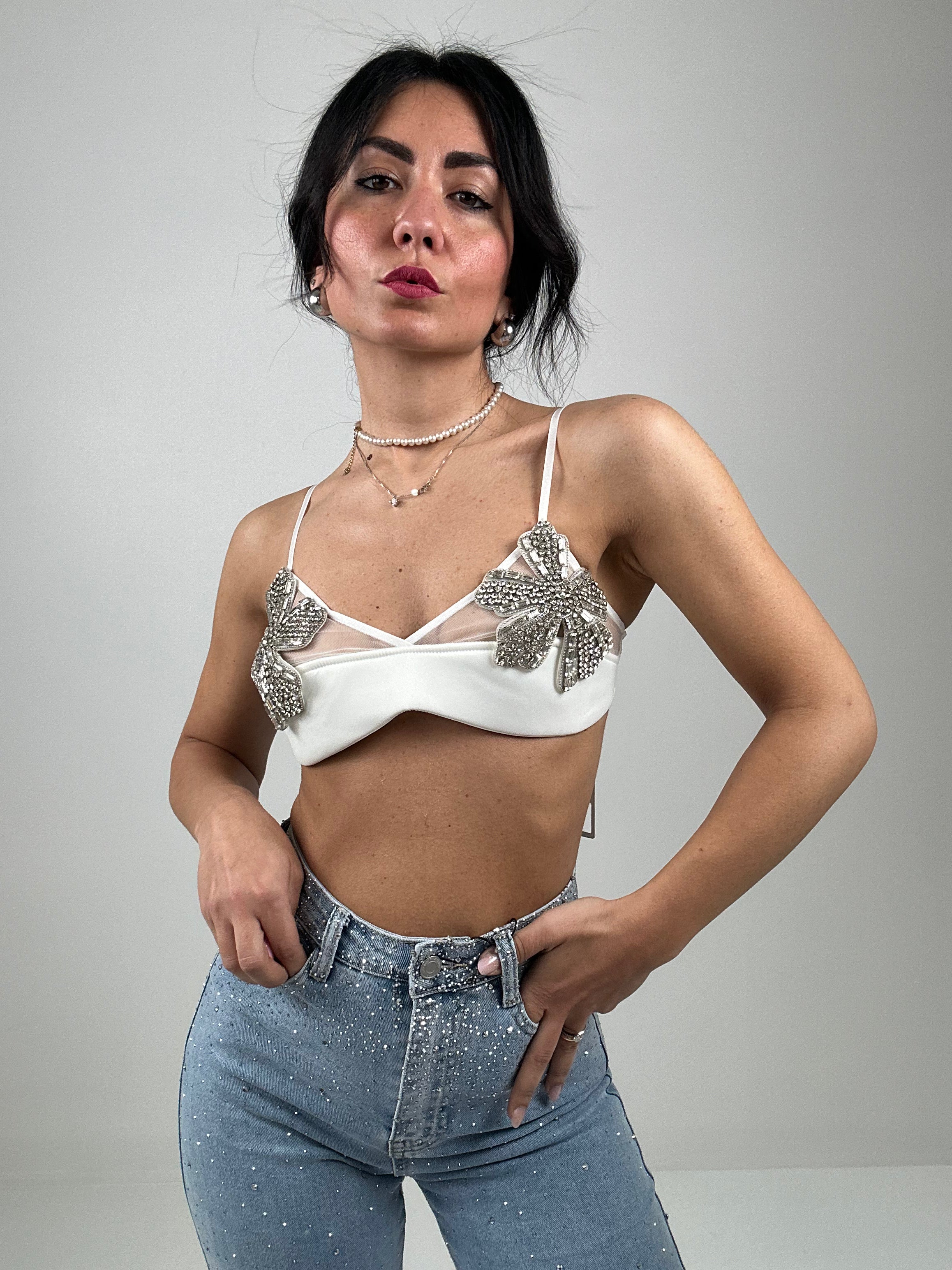 Top FIORE DIAMANTE - BIANCO