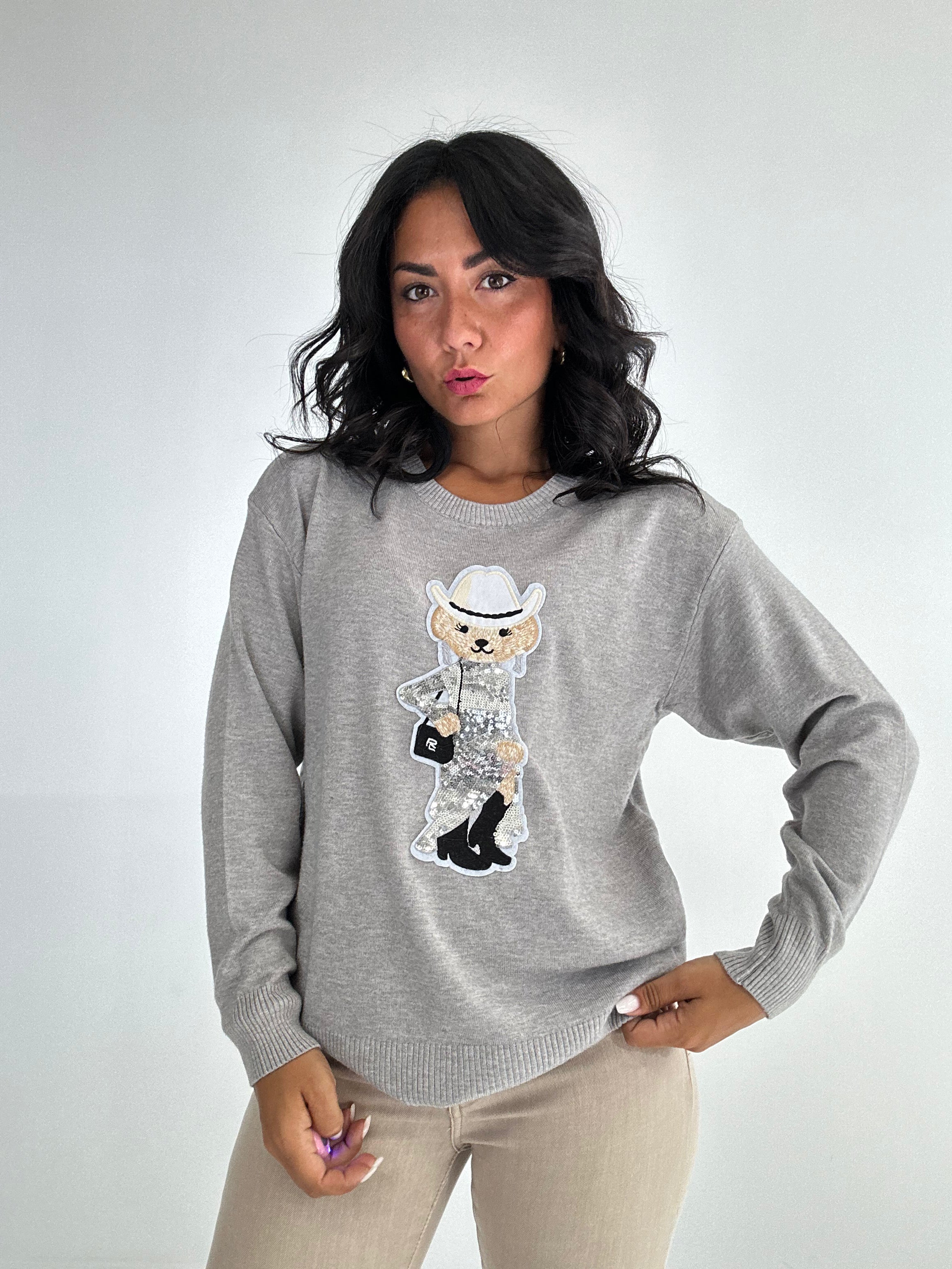 Pull ORSO PAILLETTES - GRIGIO