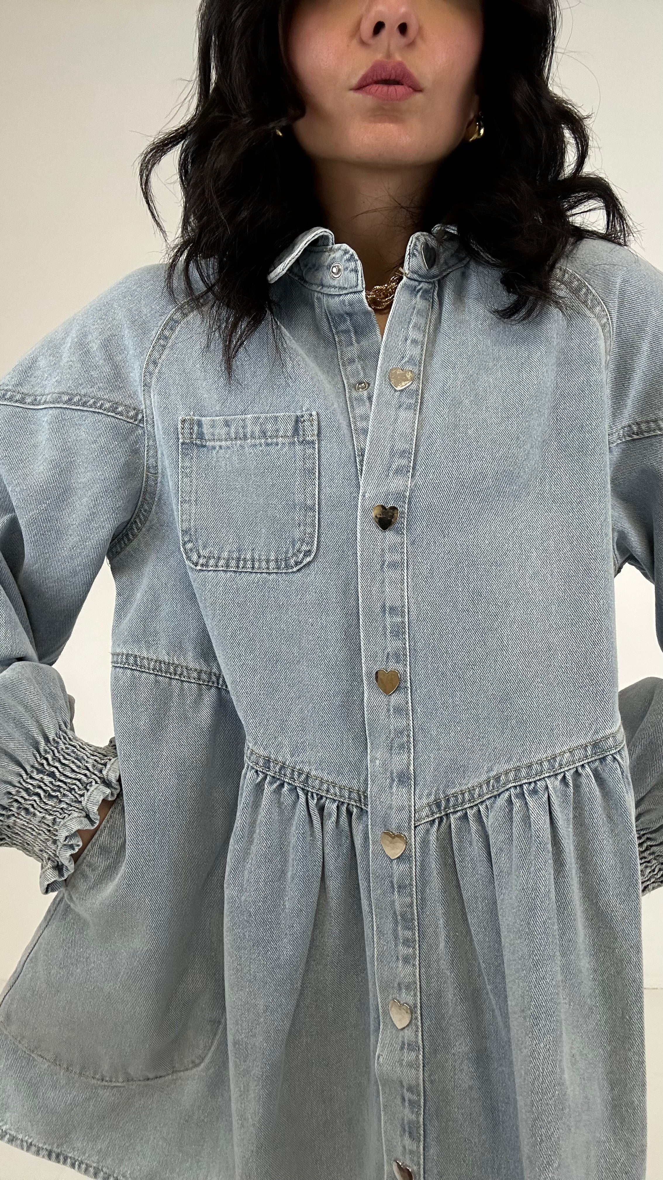 Abitino BOTTONE CUORE - JEANS