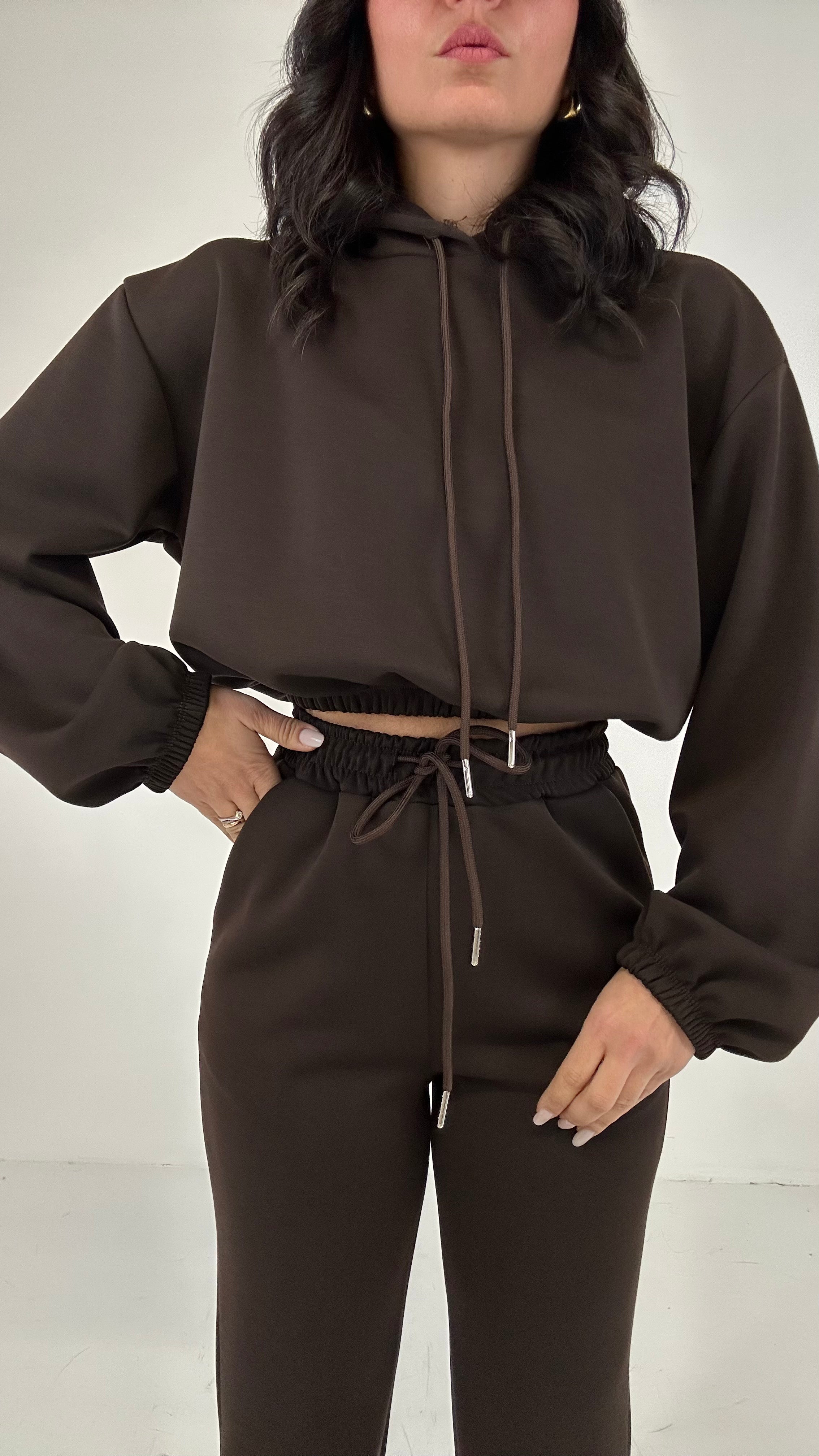 Completo TUTA CON CAPPUCCIO - MARRONE