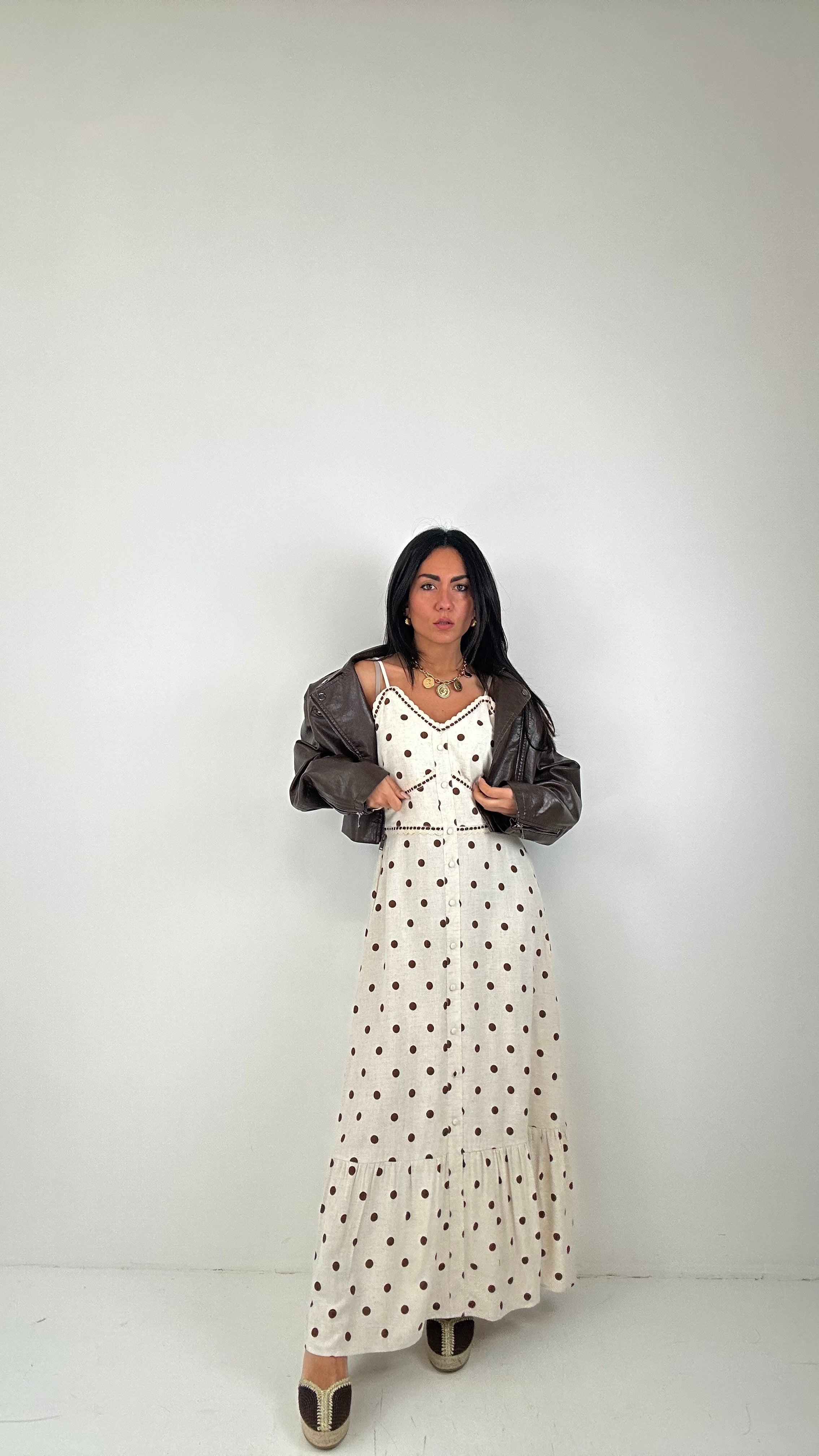 Vestito LINO POIS - MARRONE