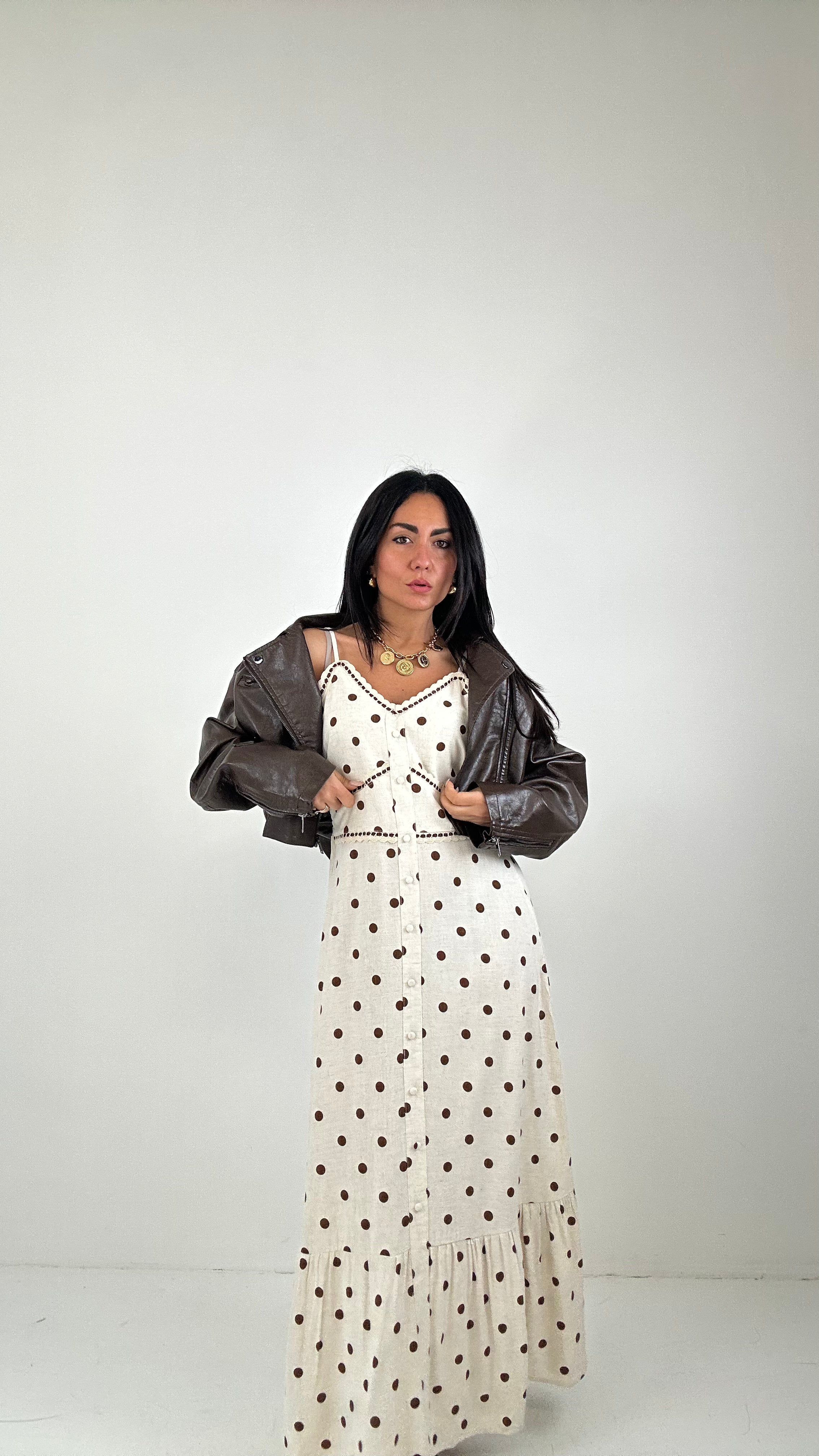 Vestito LINO POIS - MARRONE