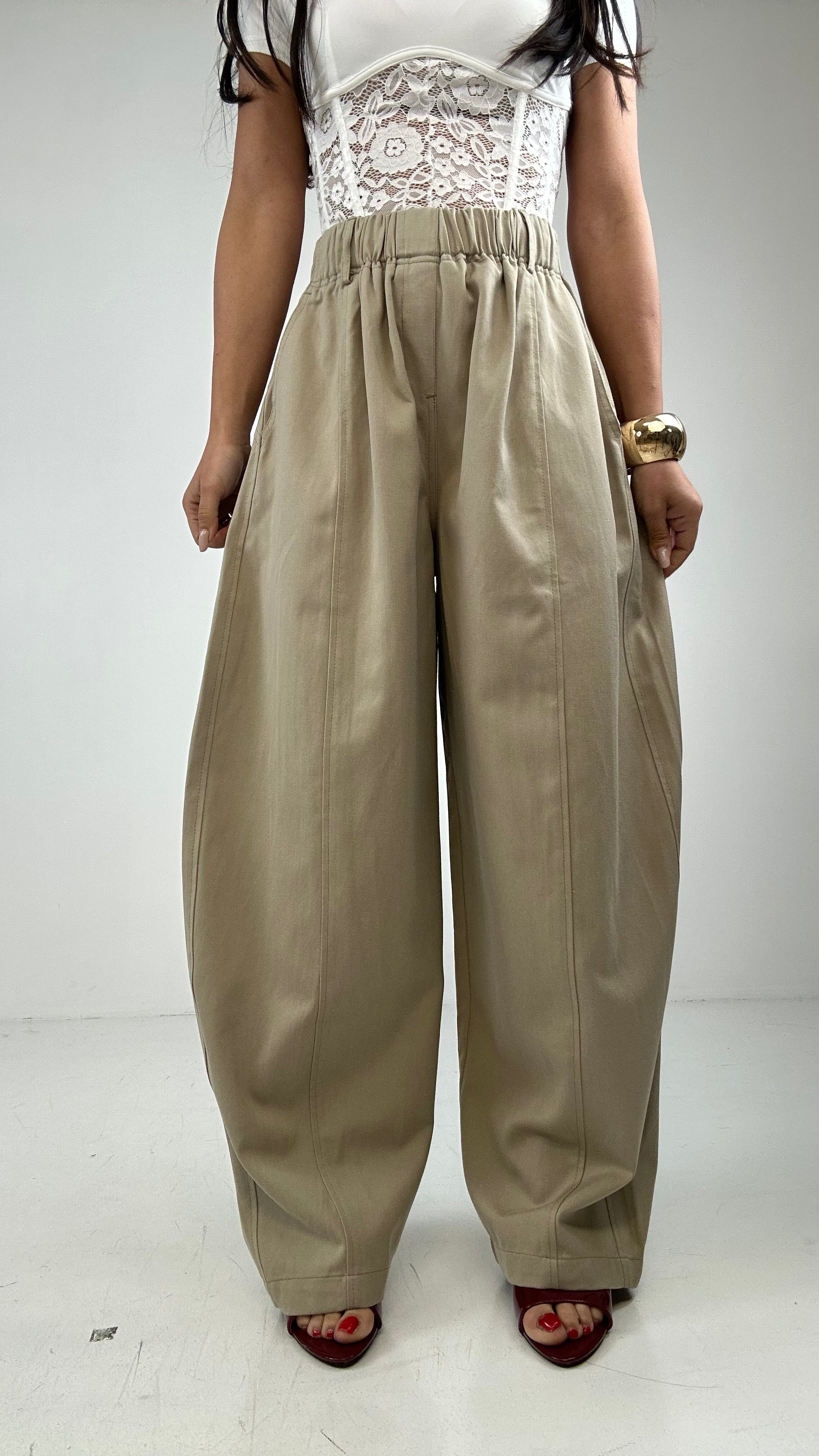 Pantalone COTTON BALLON - BEIGE
