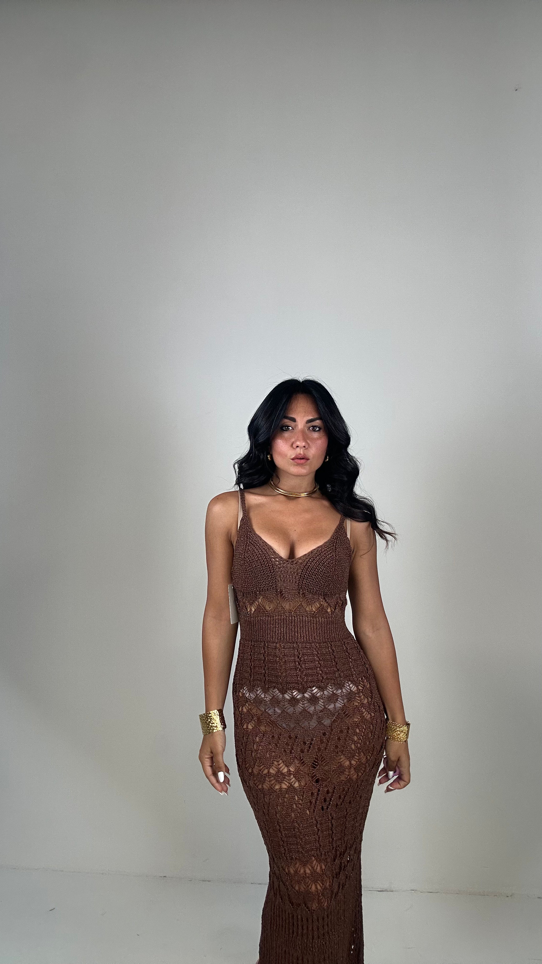 Vestito IN MAGLIA LUX - MARRONE