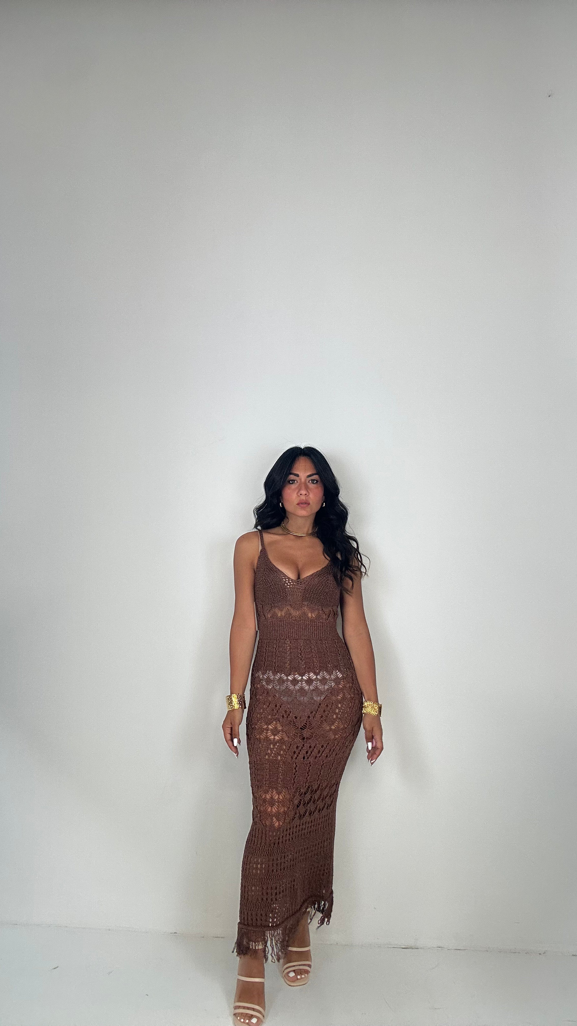 Vestito IN MAGLIA LUX - MARRONE