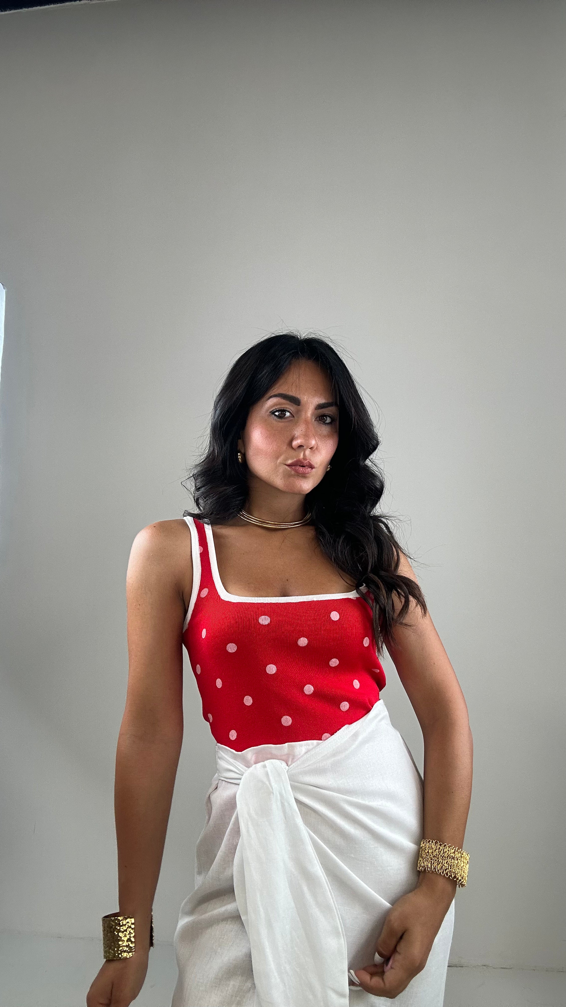 Canotta IN MAGLIA POIS - ROSSO